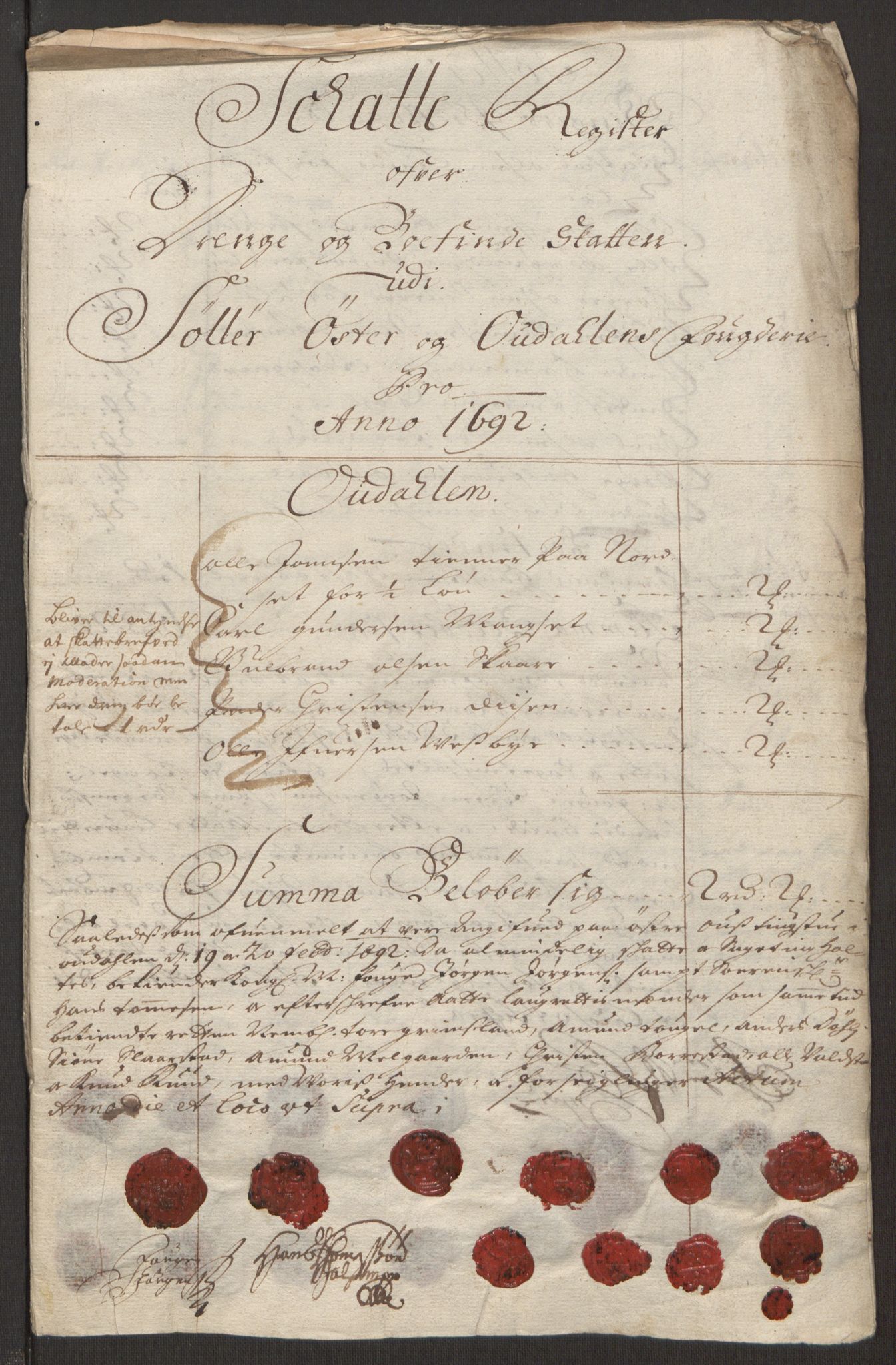 Rentekammeret inntil 1814, Reviderte regnskaper, Fogderegnskap, AV/RA-EA-4092/R13/L0830: Fogderegnskap Solør, Odal og Østerdal, 1692, s. 235