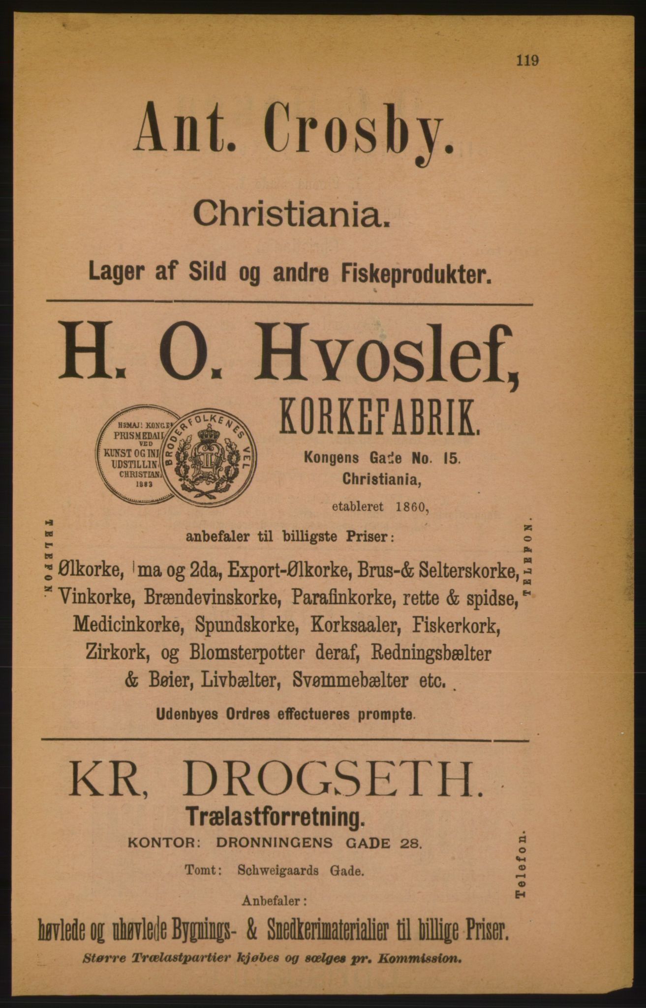 Kristiania/Oslo adressebok, PUBL/-, 1886, s. 119