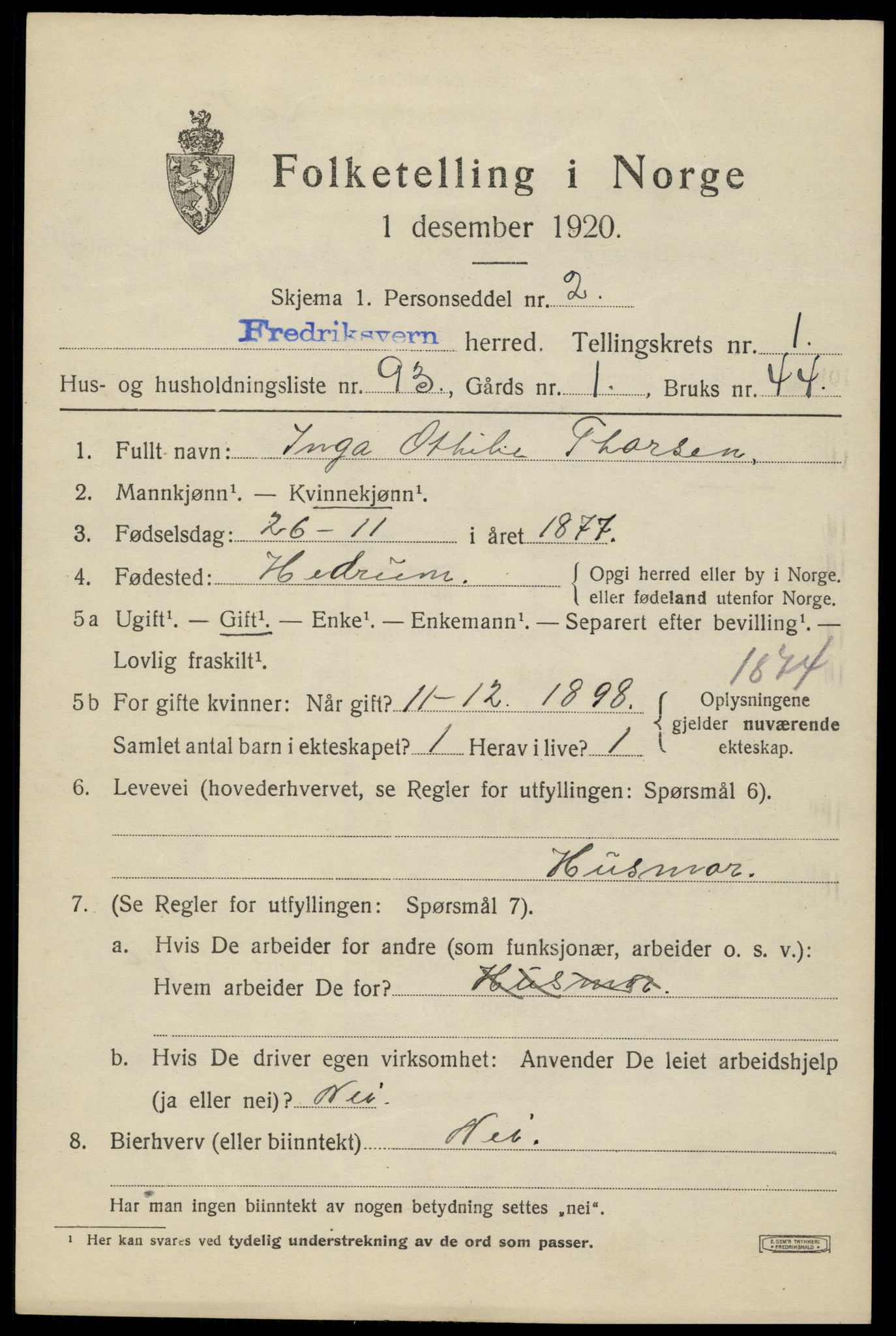 SAKO, Folketelling 1920 for 0798 Fredriksvern herred, 1920, s. 973