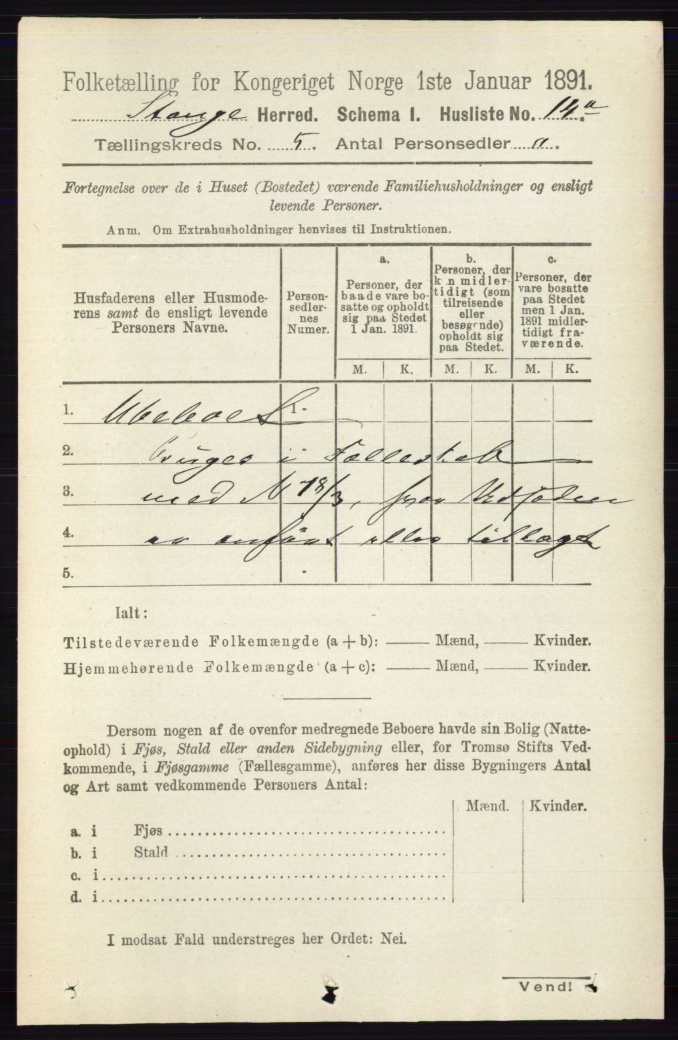 RA, Folketelling 1891 for 0417 Stange herred, 1891, s. 3756