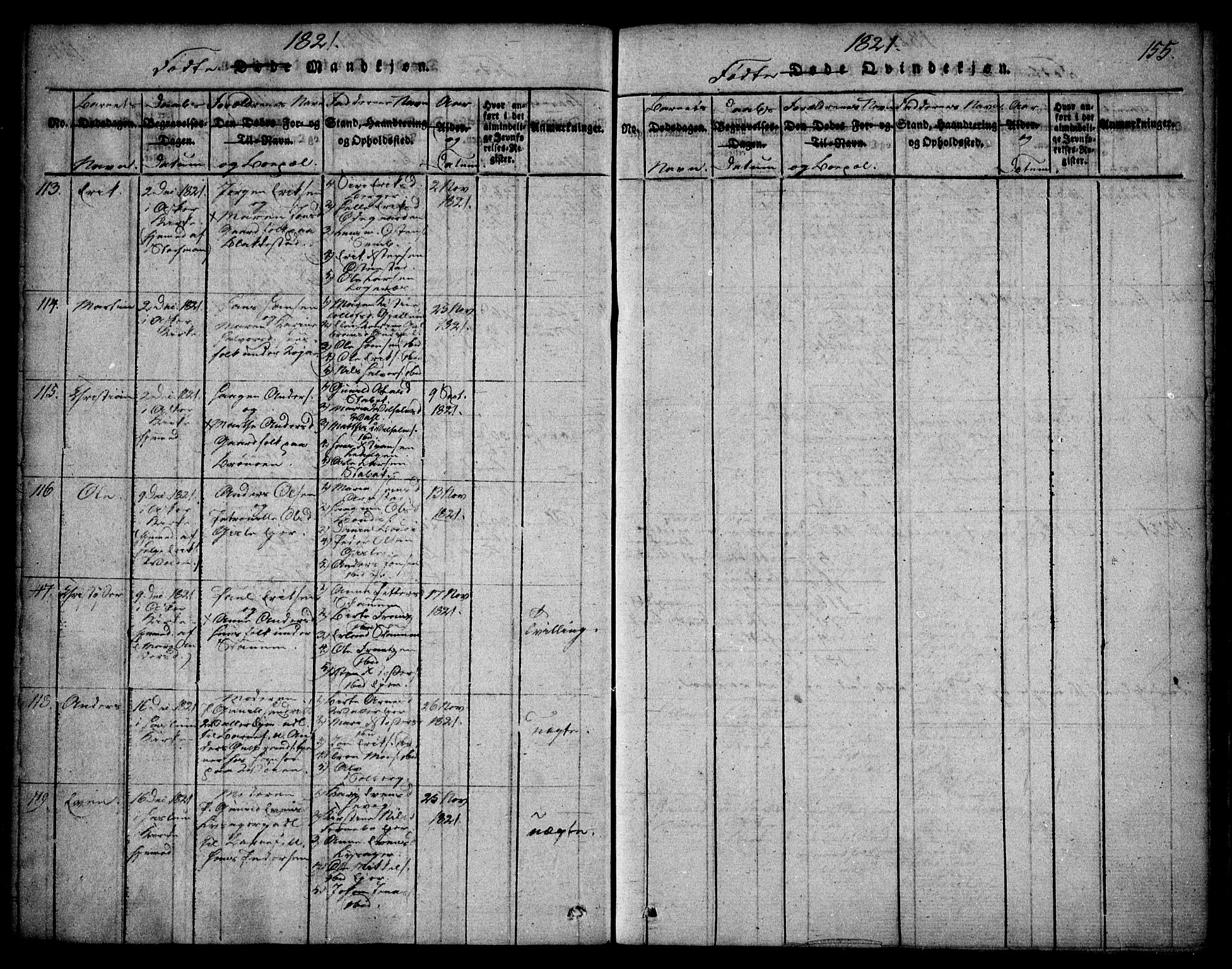 Asker prestekontor Kirkebøker, AV/SAO-A-10256a/F/Fa/L0006: Ministerialbok nr. I 6, 1814-1824, s. 155