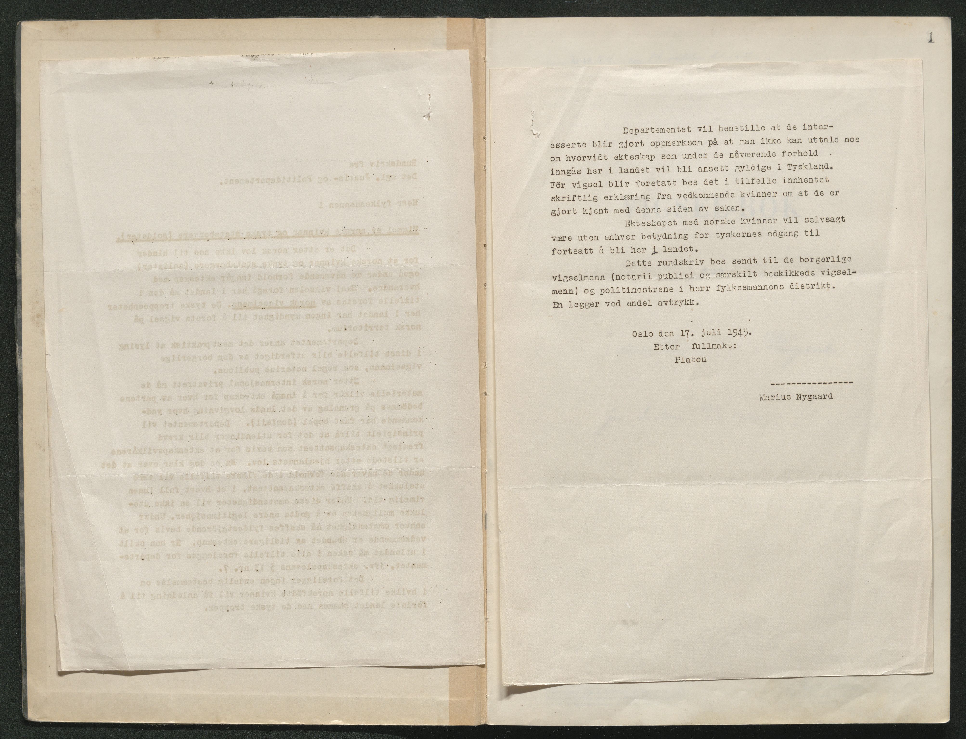 Ringerike sorenskriveri, AV/SAKO-A-105/L/Lc/L0004: Vigselsbok, 1944-1947