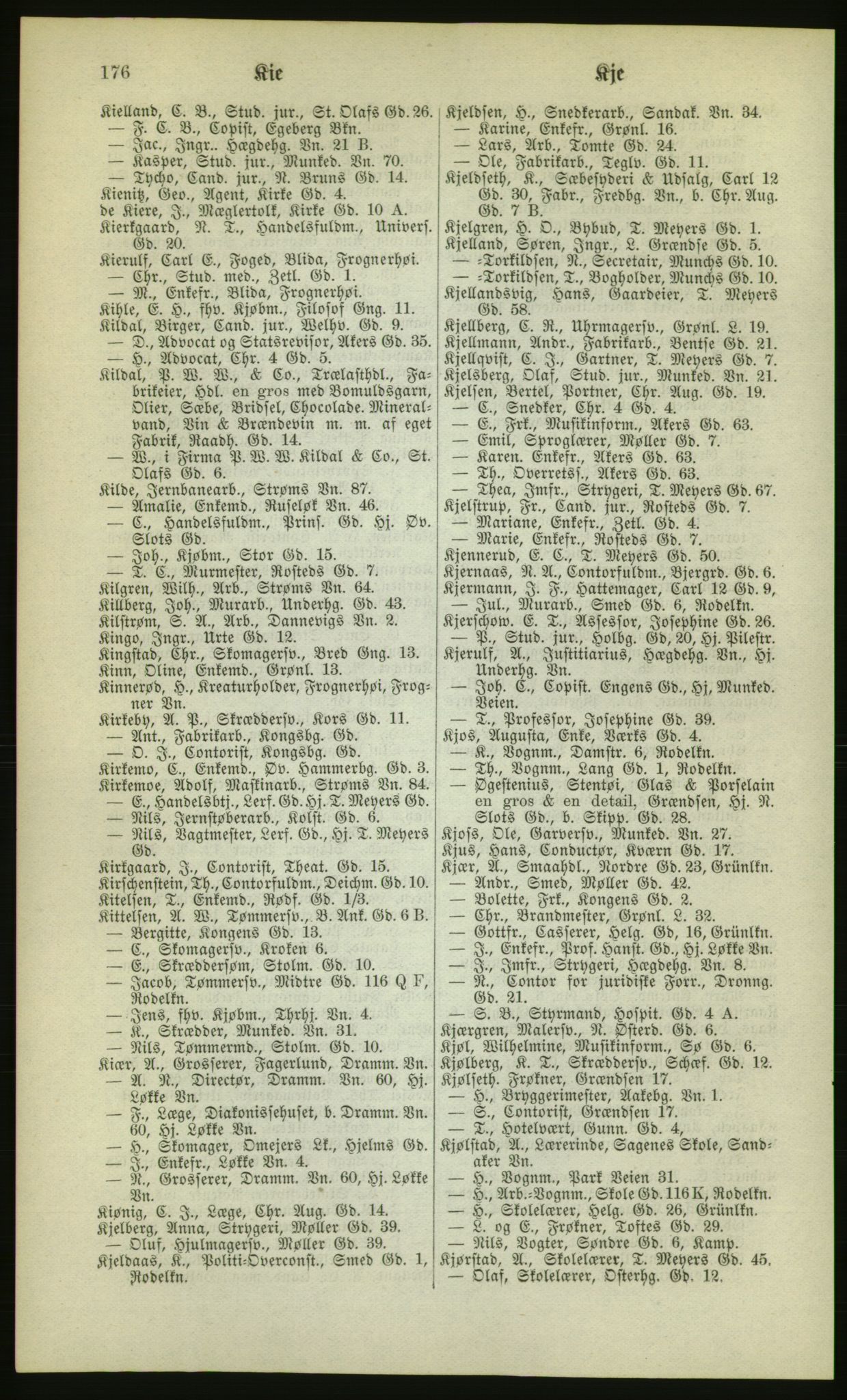 Kristiania/Oslo adressebok, PUBL/-, 1880, s. 176