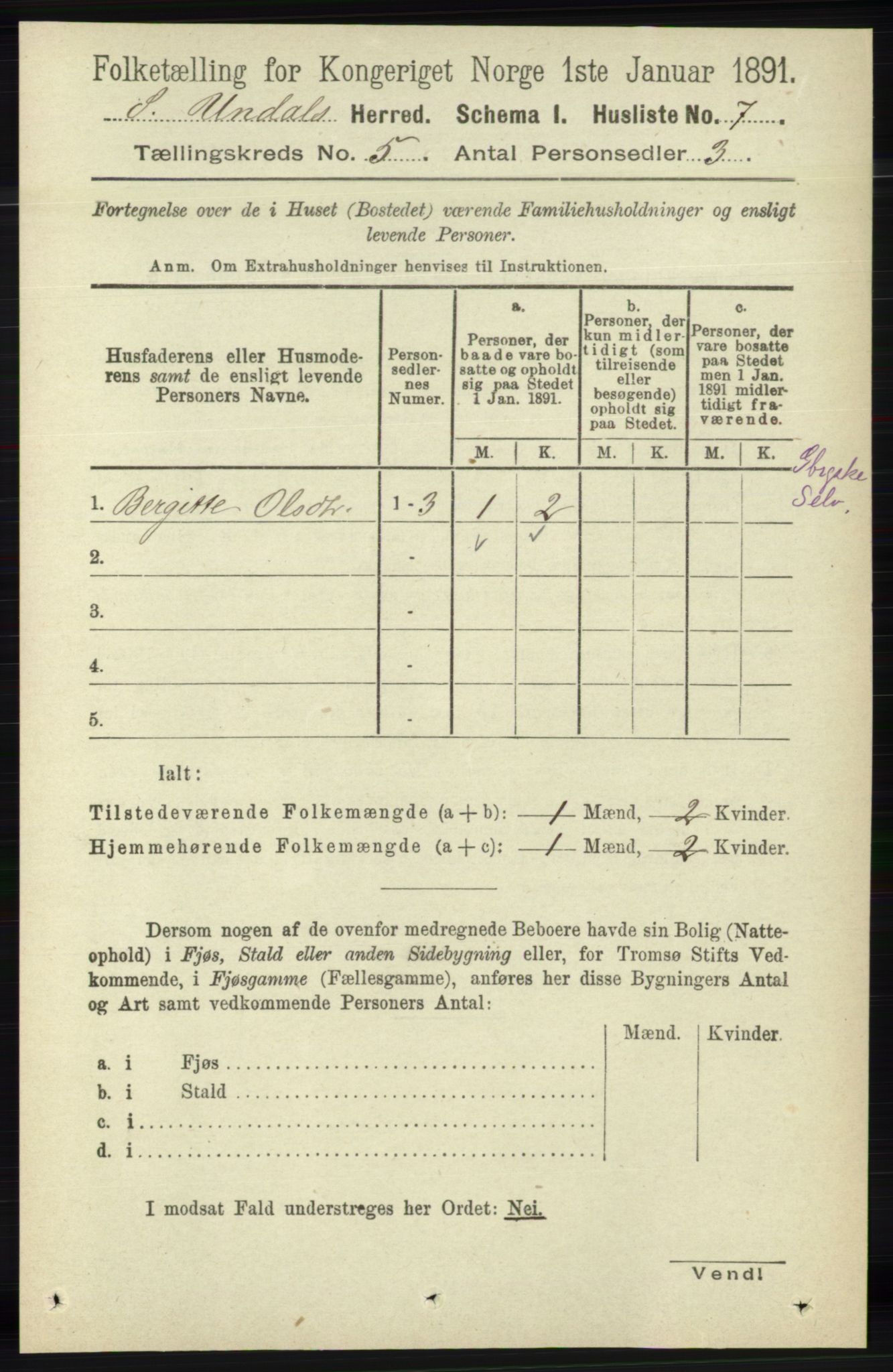 RA, Folketelling 1891 for 1029 Sør-Audnedal herred, 1891, s. 1835