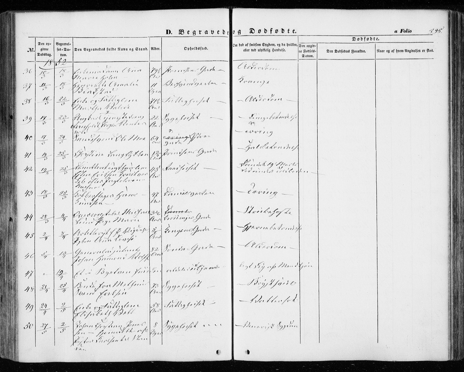 Ministerialprotokoller, klokkerbøker og fødselsregistre - Sør-Trøndelag, AV/SAT-A-1456/601/L0051: Ministerialbok nr. 601A19, 1848-1857, s. 395