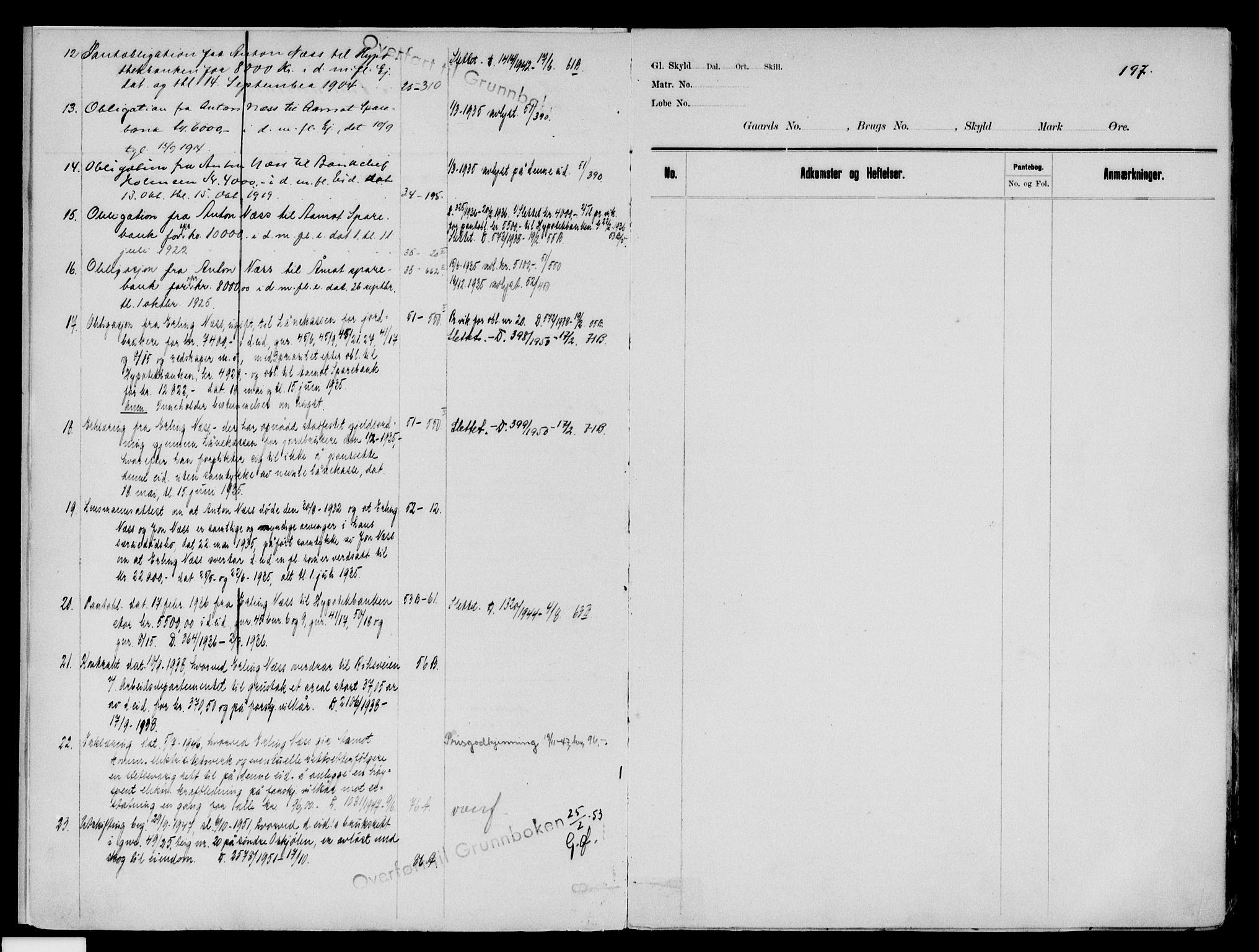 Sør-Østerdal sorenskriveri, SAH/TING-018/H/Ha/Hac/L0052B: Panteregister nr. 3B, 1894-1954, s. 197