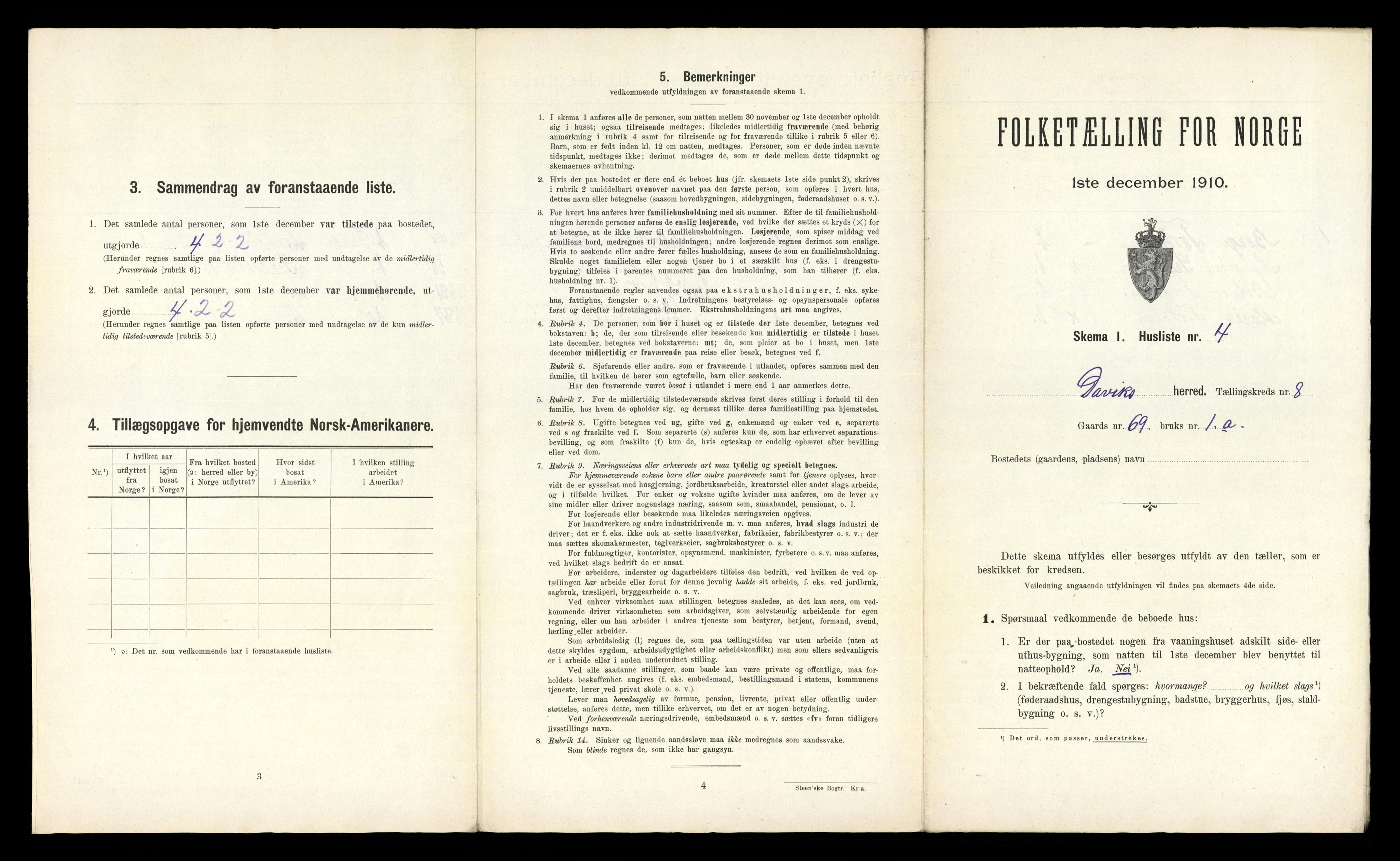RA, Folketelling 1910 for 1442 Davik herred, 1910, s. 690