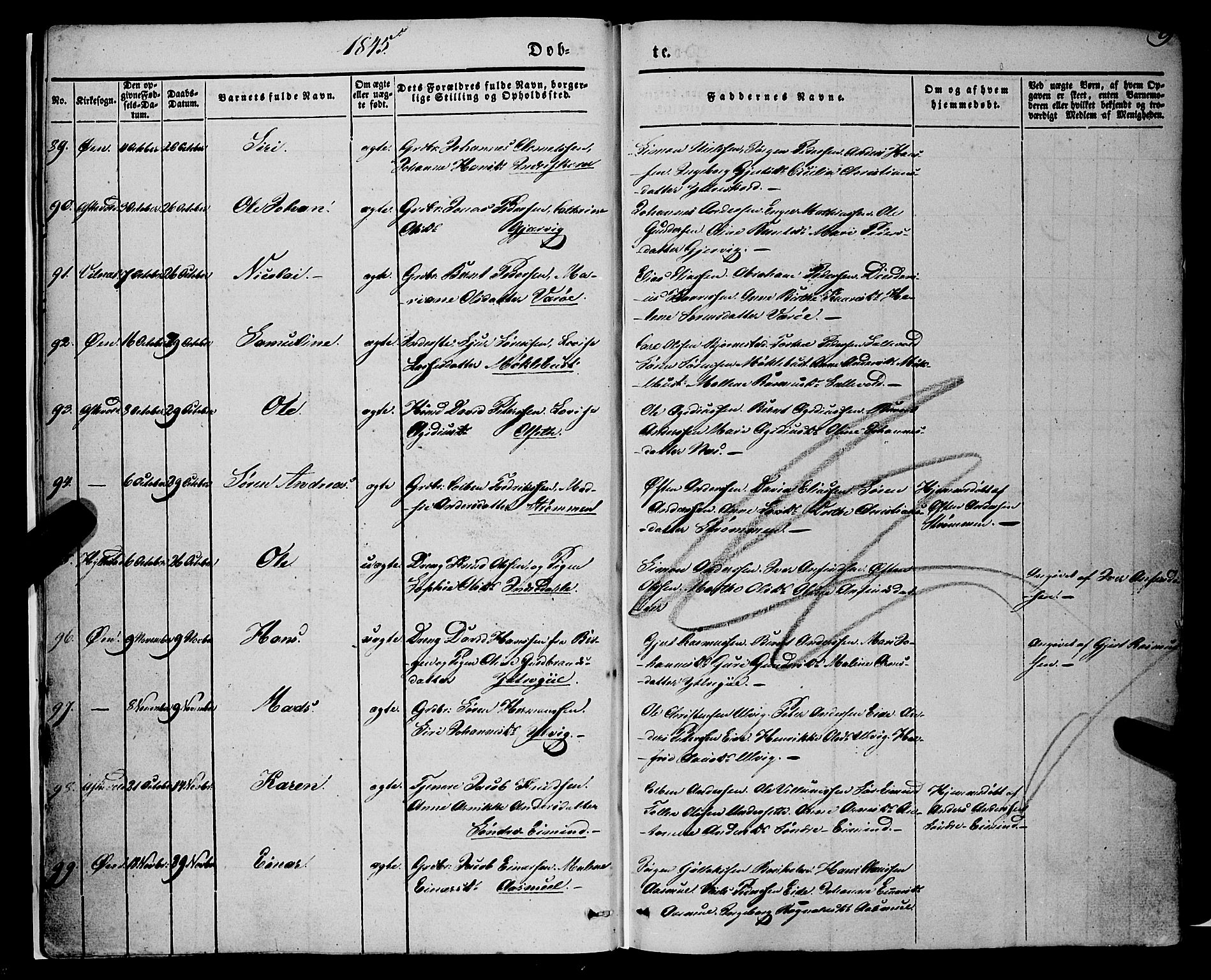 Askvoll sokneprestembete, AV/SAB-A-79501/H/Haa/Haaa/L0011/0001: Ministerialbok nr. A 11 I, 1845-1864, s. 9