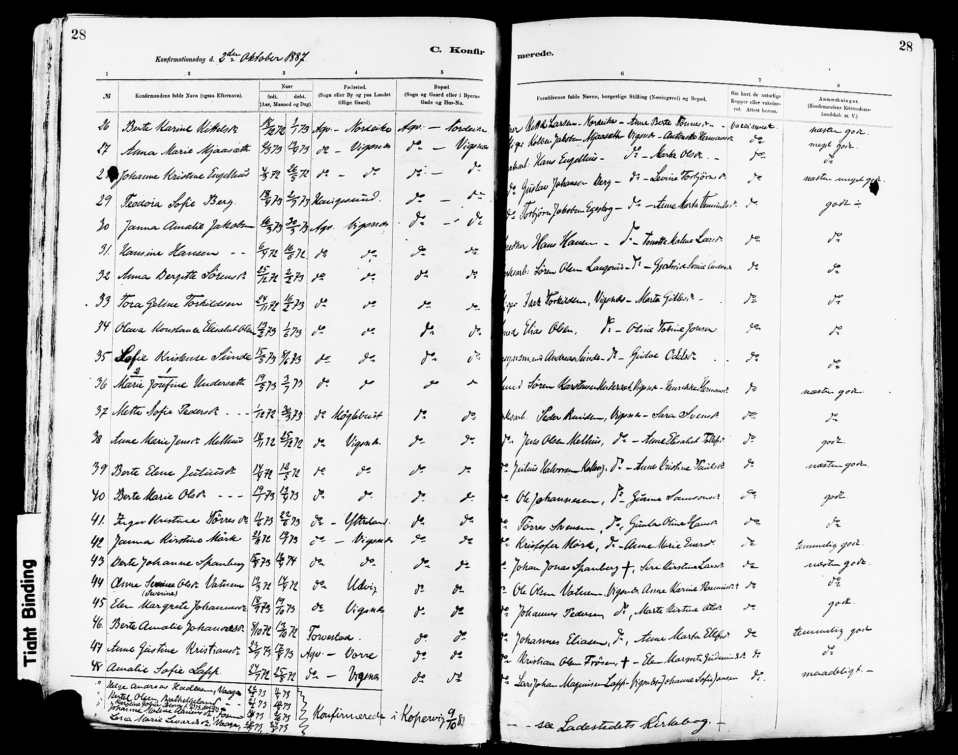 Avaldsnes sokneprestkontor, AV/SAST-A -101851/H/Ha/Haa/L0015: Ministerialbok nr. A 15, 1880-1906, s. 28