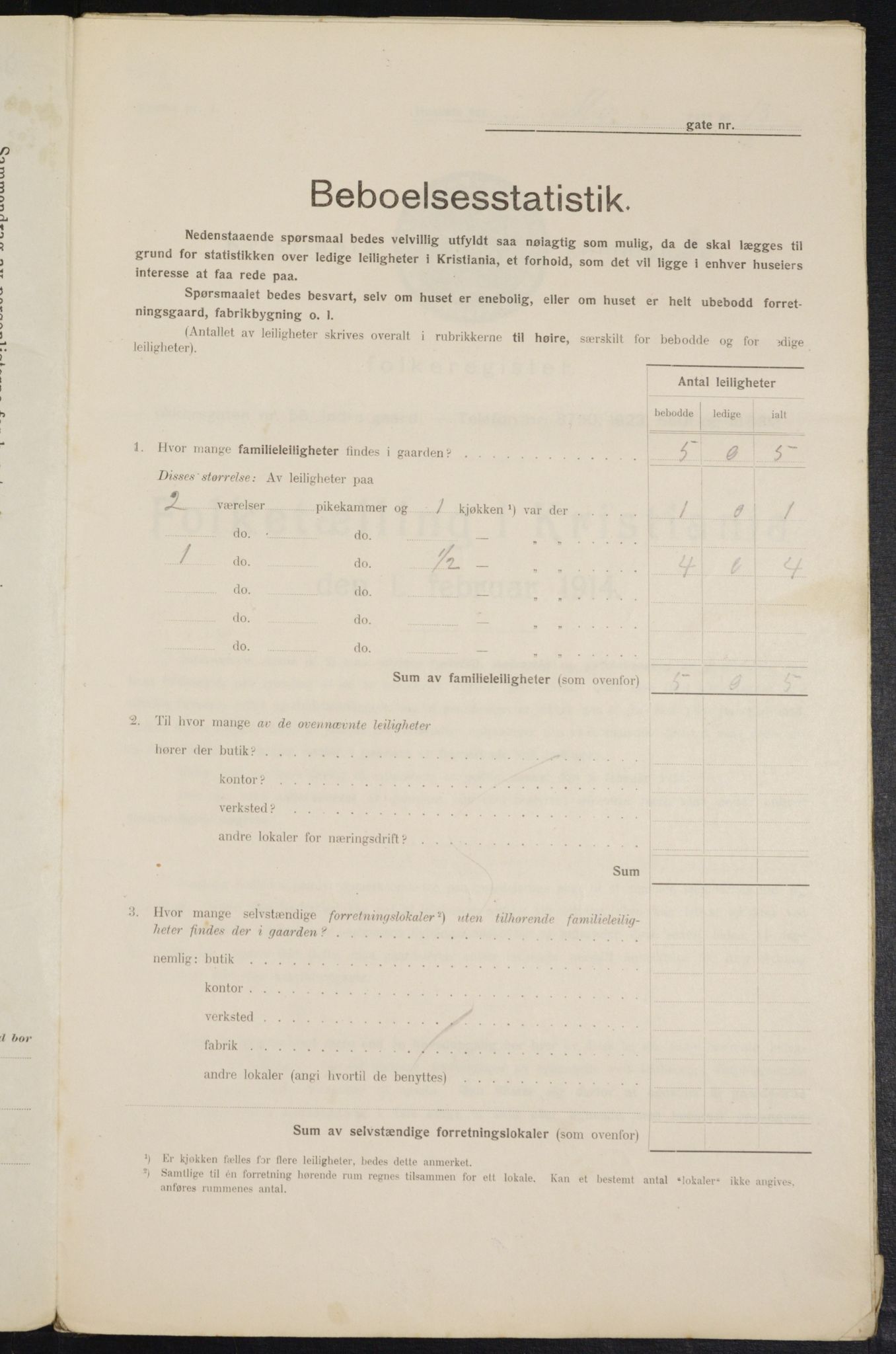 OBA, Kommunal folketelling 1.2.1914 for Kristiania, 1914, s. 65345