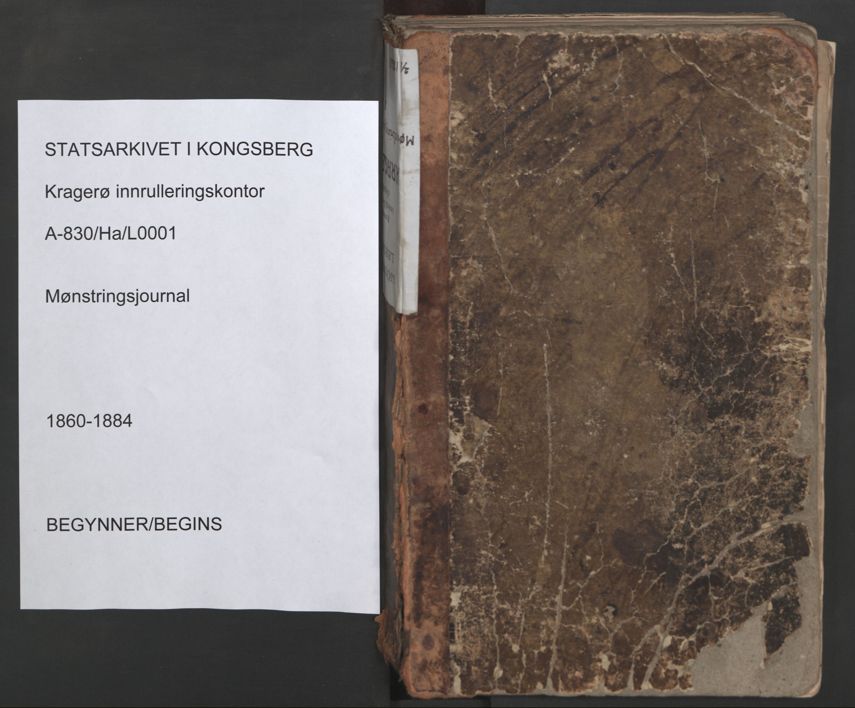 Kragerø innrulleringskontor, AV/SAKO-A-830/H/Ha/L0001: Mønstringsjournal, 1860-1884