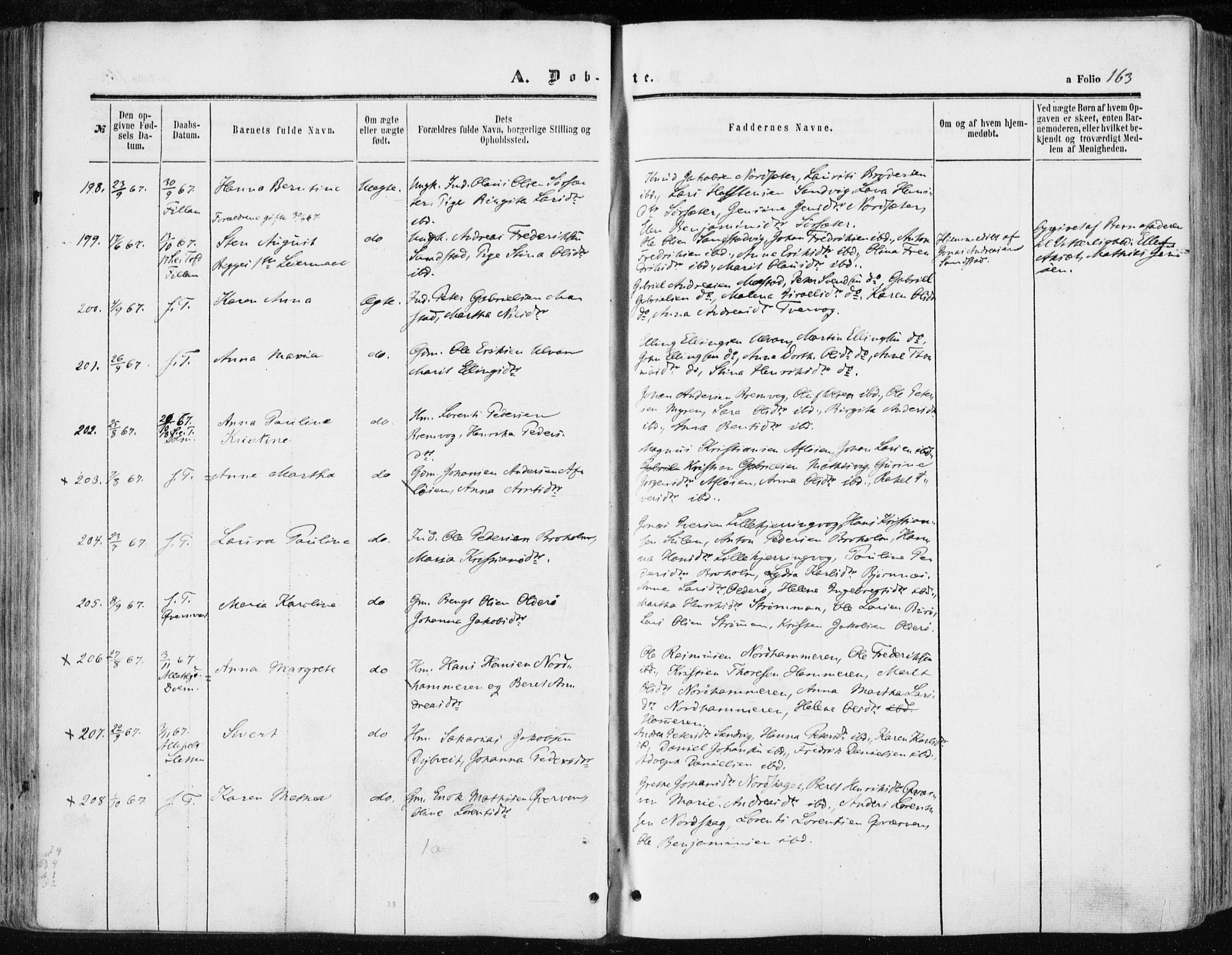 Ministerialprotokoller, klokkerbøker og fødselsregistre - Sør-Trøndelag, SAT/A-1456/634/L0531: Ministerialbok nr. 634A07, 1861-1870, s. 163