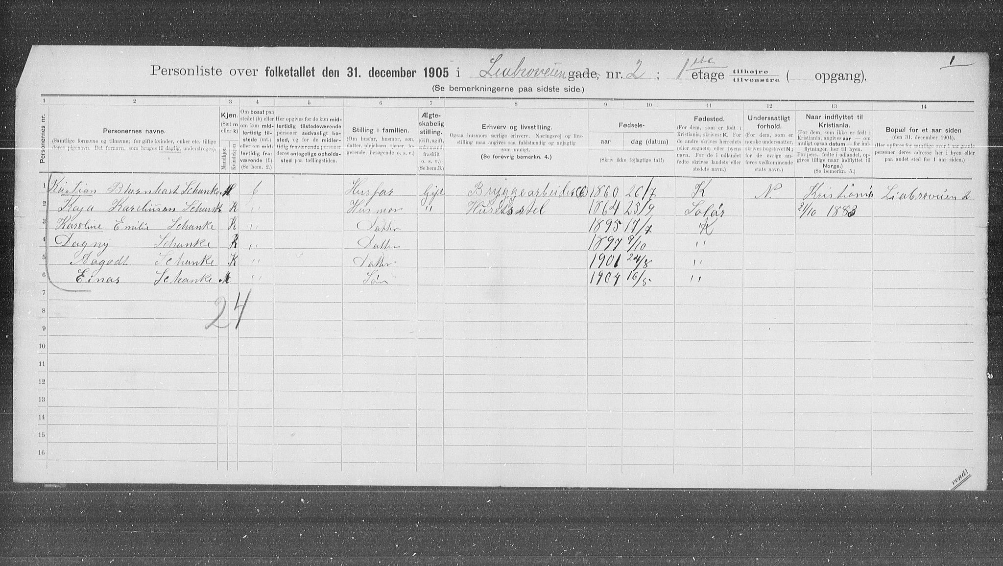 OBA, Kommunal folketelling 31.12.1905 for Kristiania kjøpstad, 1905, s. 30372