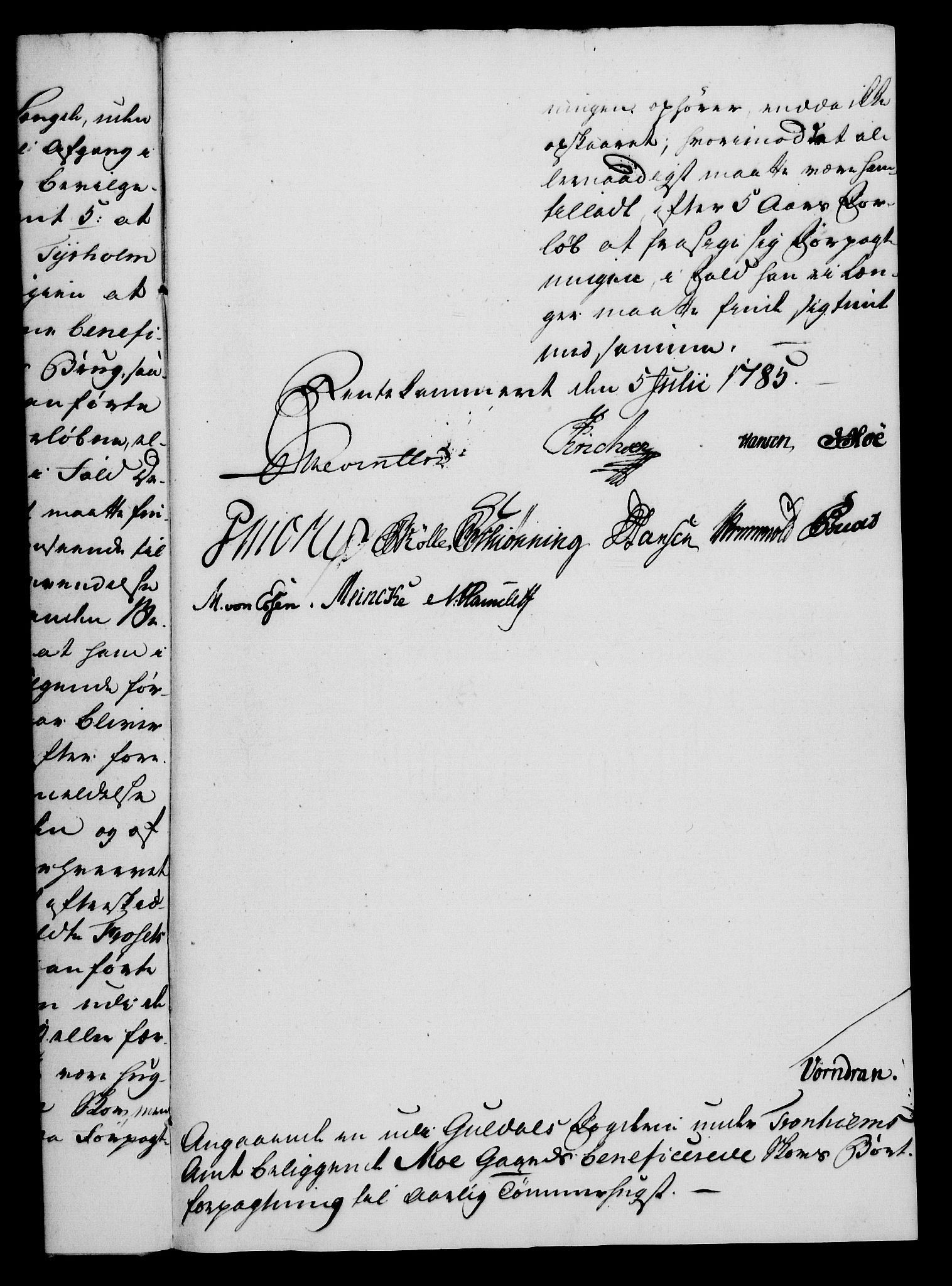 Rentekammeret, Kammerkanselliet, RA/EA-3111/G/Gf/Gfa/L0067: Norsk relasjons- og resolusjonsprotokoll (merket RK 52.67), 1785, s. 653
