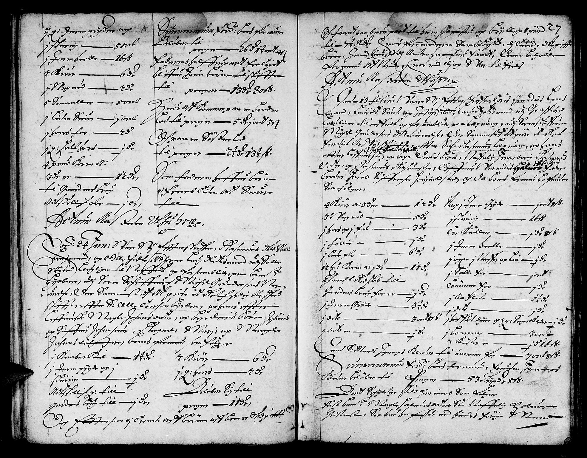 Jæren og Dalane sorenskriveri, AV/SAST-A-100306/5/50BA/L0001: SKIFTEPROTOKOLL <KORTREG>, 1666-1672, s. 26b-27a