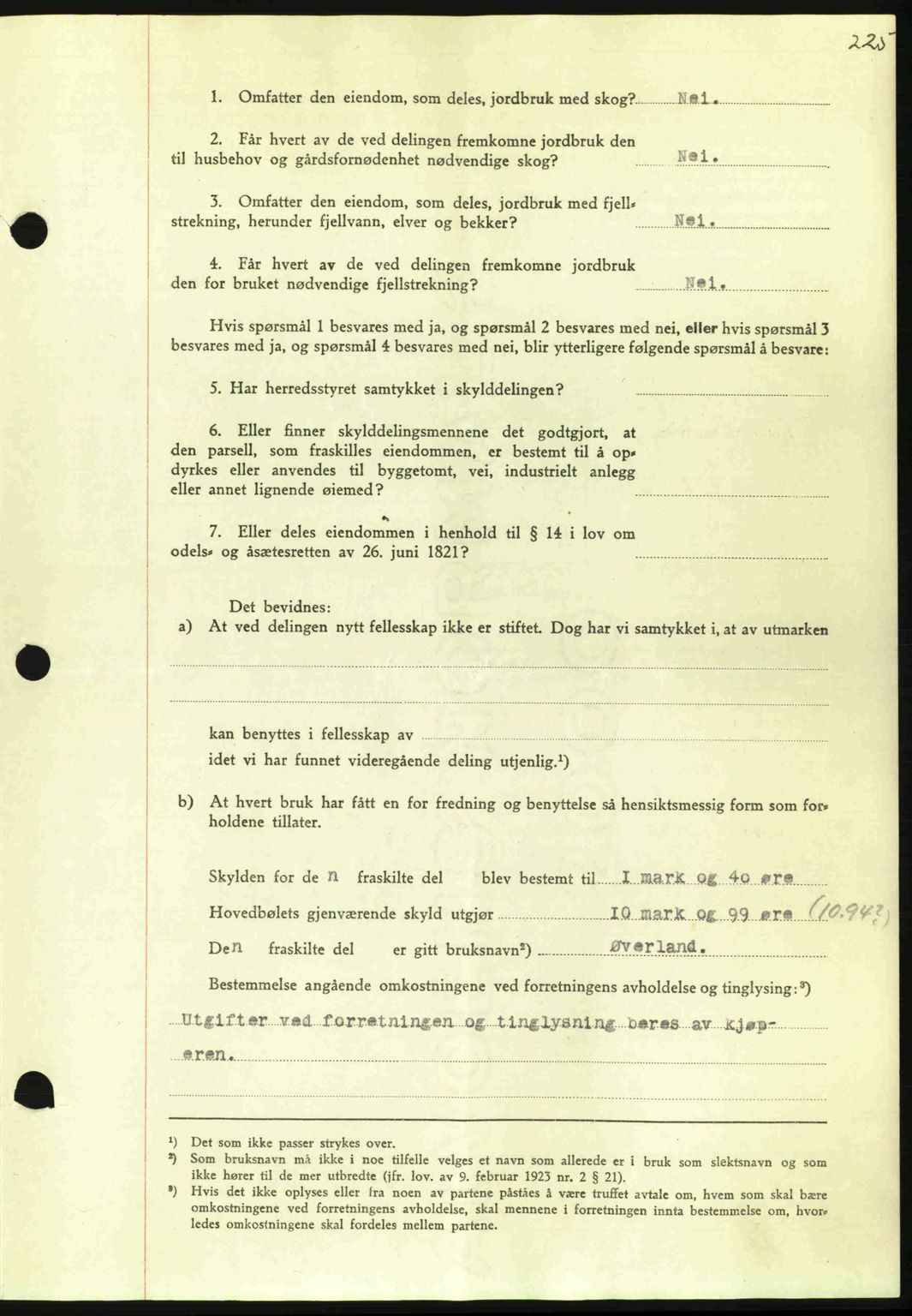 Nordmøre sorenskriveri, AV/SAT-A-4132/1/2/2Ca: Pantebok nr. A95, 1943-1943, Dagboknr: 1224/1943