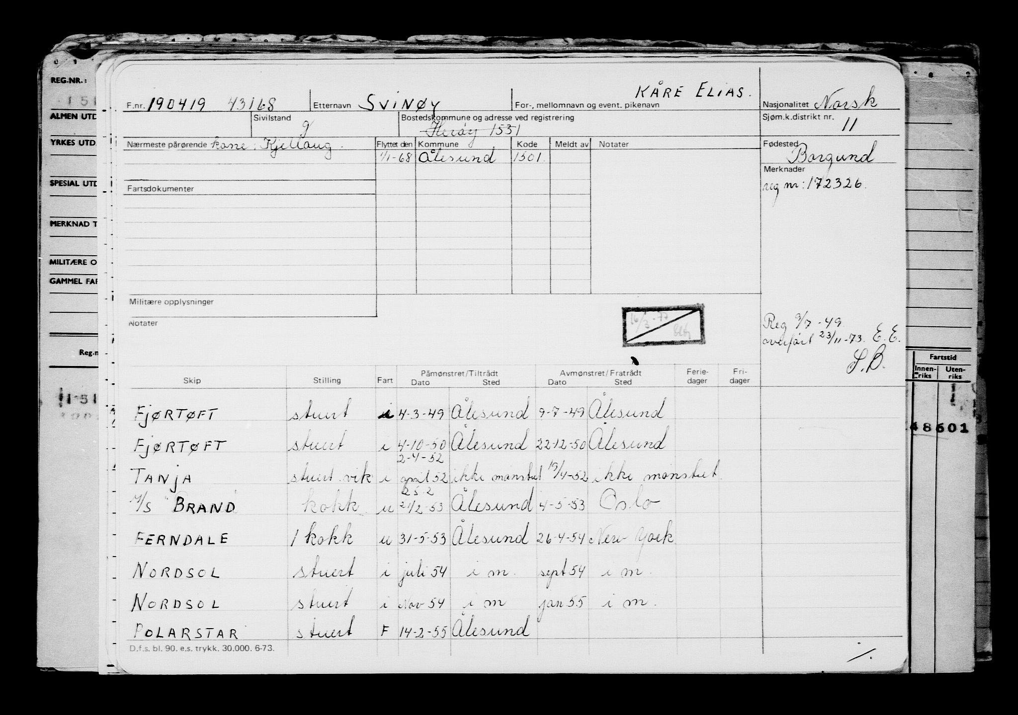 Direktoratet for sjømenn, AV/RA-S-3545/G/Gb/L0168: Hovedkort, 1919, s. 123