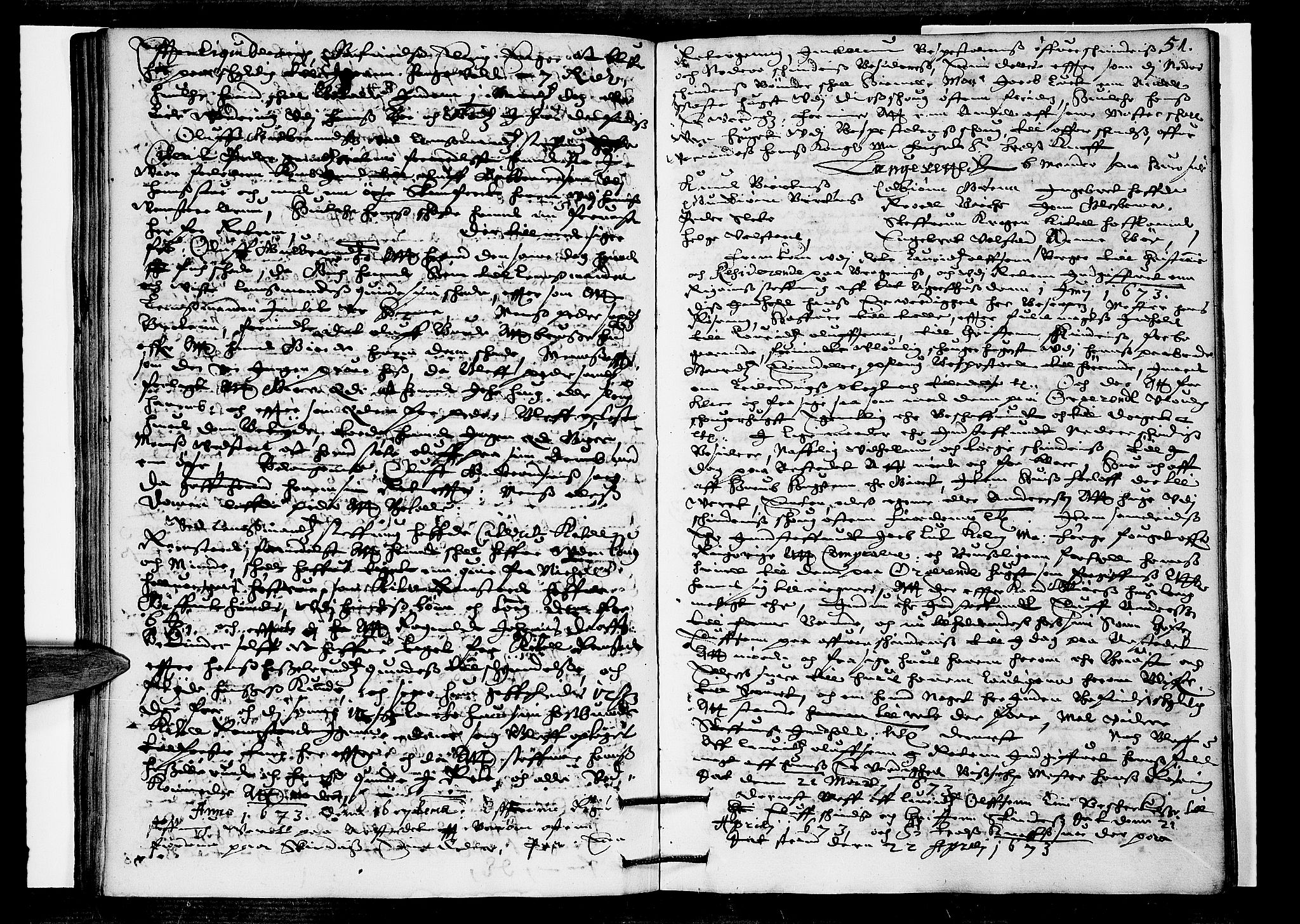 Eiker, Modum og Sigdal sorenskriveri, AV/SAKO-A-123/F/Fa/Faa/L0038: Tingbok, 1673, s. 51