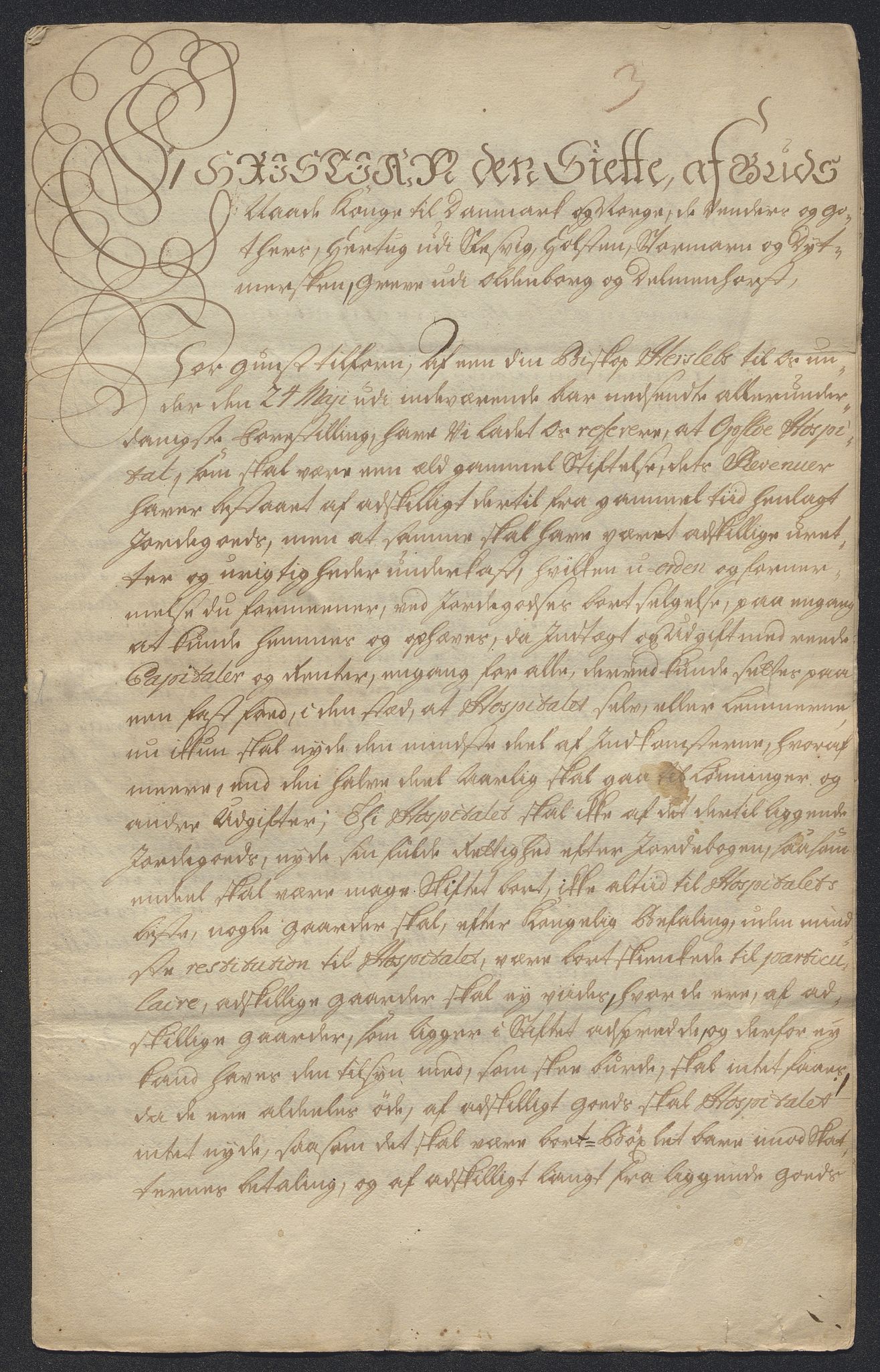 Oslo stiftsdireksjon, AV/SAO-A-11085/K/Kb/L0002/0014: Oslo Hospital / Auksjoner over Hospitalets eiendommer: Kongebrev om salg av Hospitalets gods, 1735-1737, s. 2