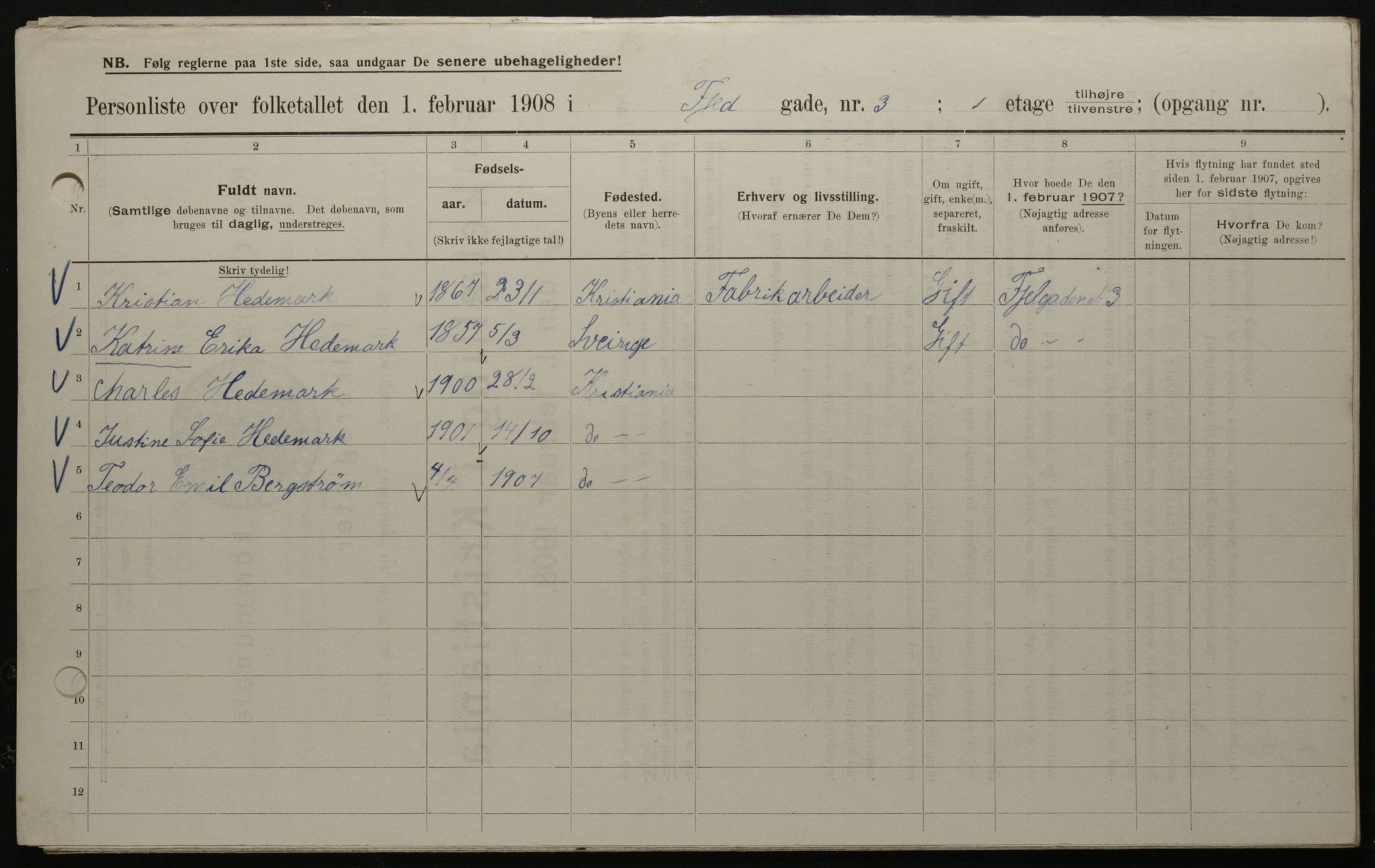 OBA, Kommunal folketelling 1.2.1908 for Kristiania kjøpstad, 1908, s. 21969