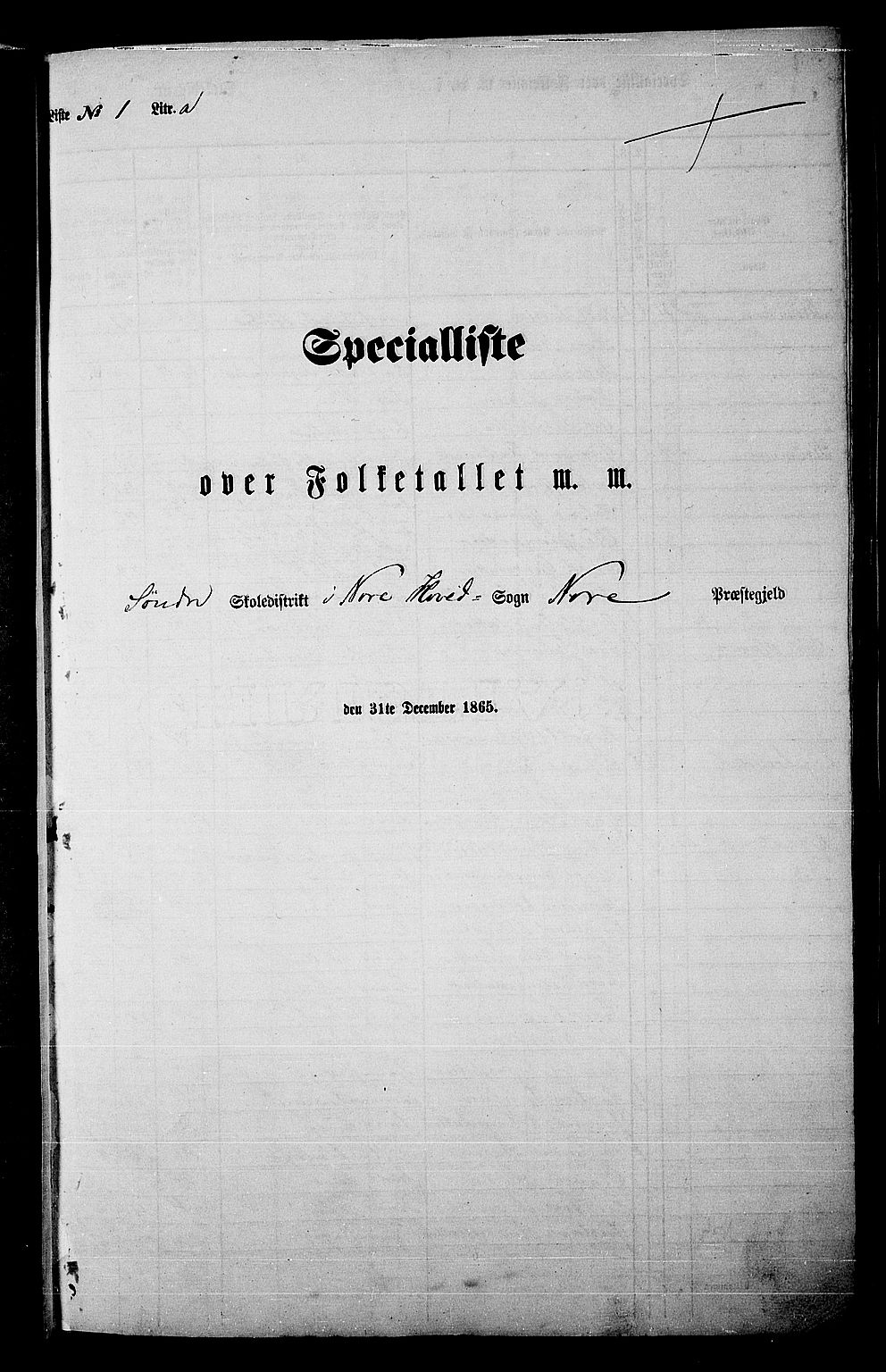 RA, Folketelling 1865 for 0633P Nore prestegjeld, 1865, s. 12