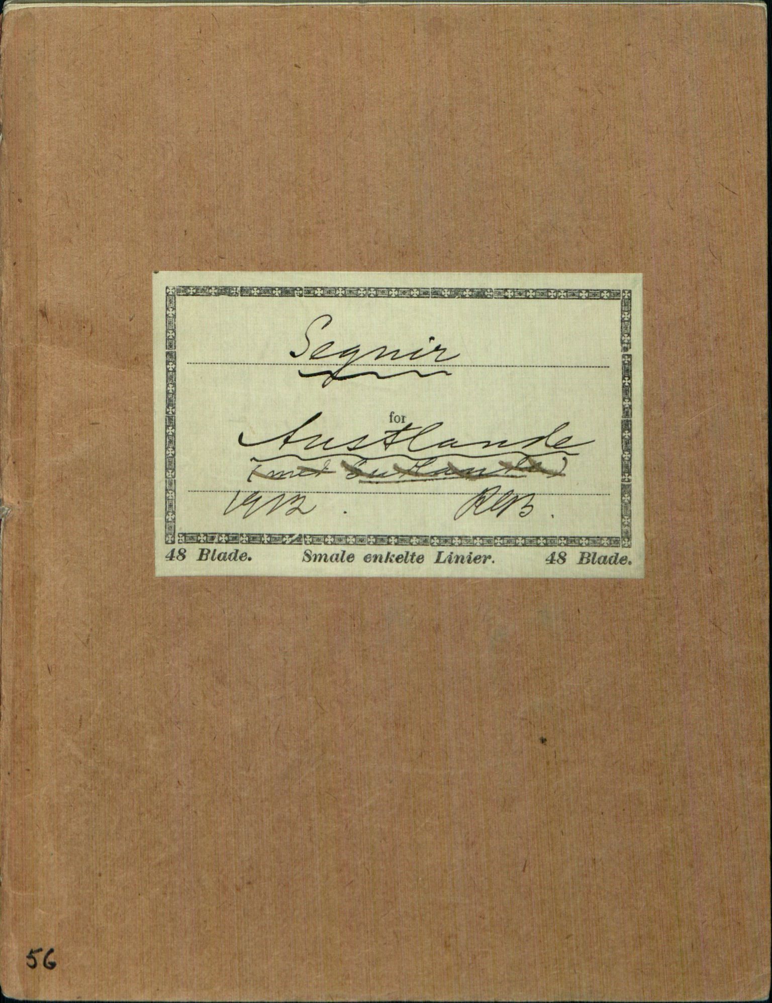 Rikard Berge, TEMU/TGM-A-1003/H/L0056: 56: Segnir fraa Austlandet, 1912