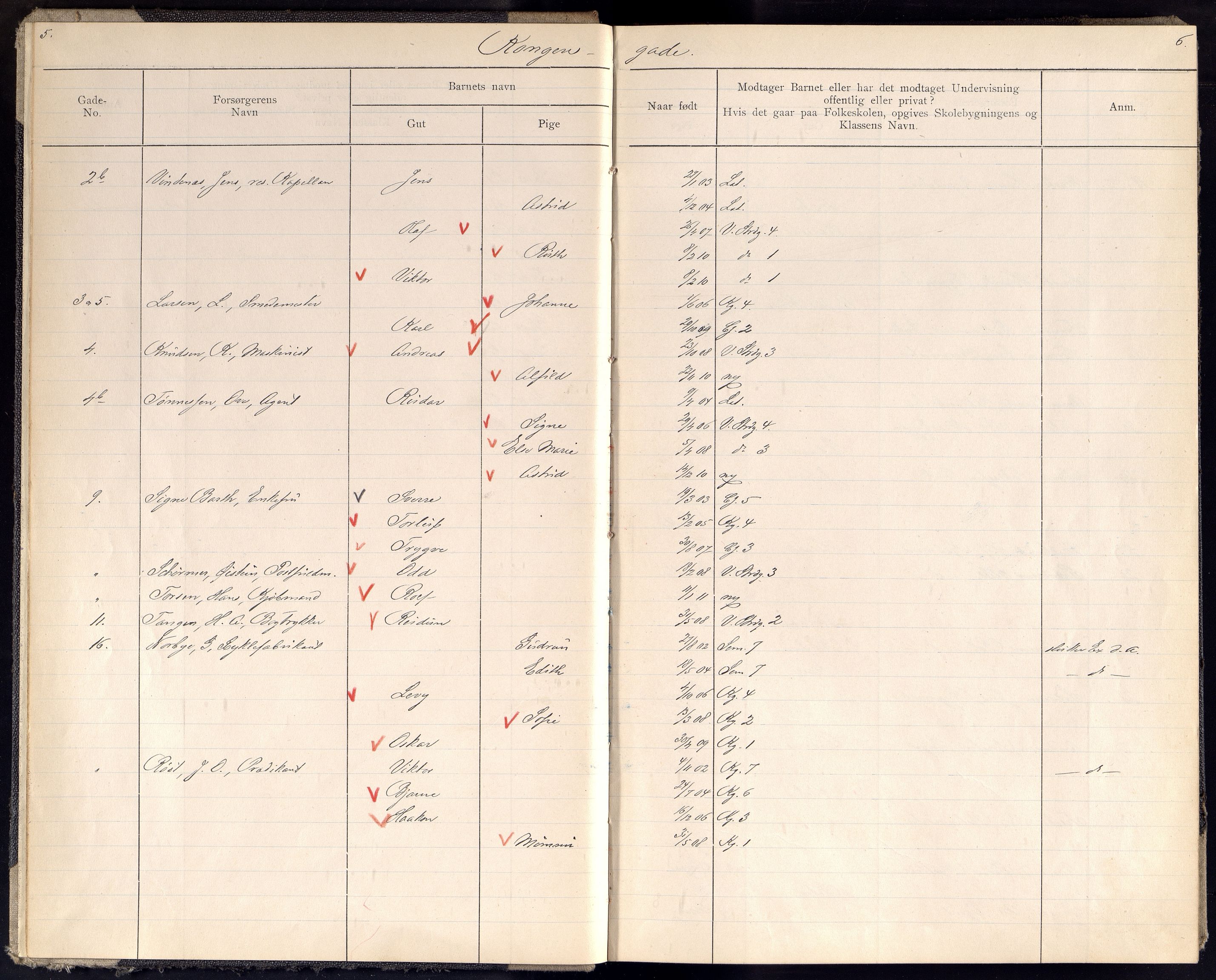 Kristiansand By - Skolekommisjonen/ -Styret, ARKSOR/1001KG510/J/Jb/L0023: Barnetelling, 1917