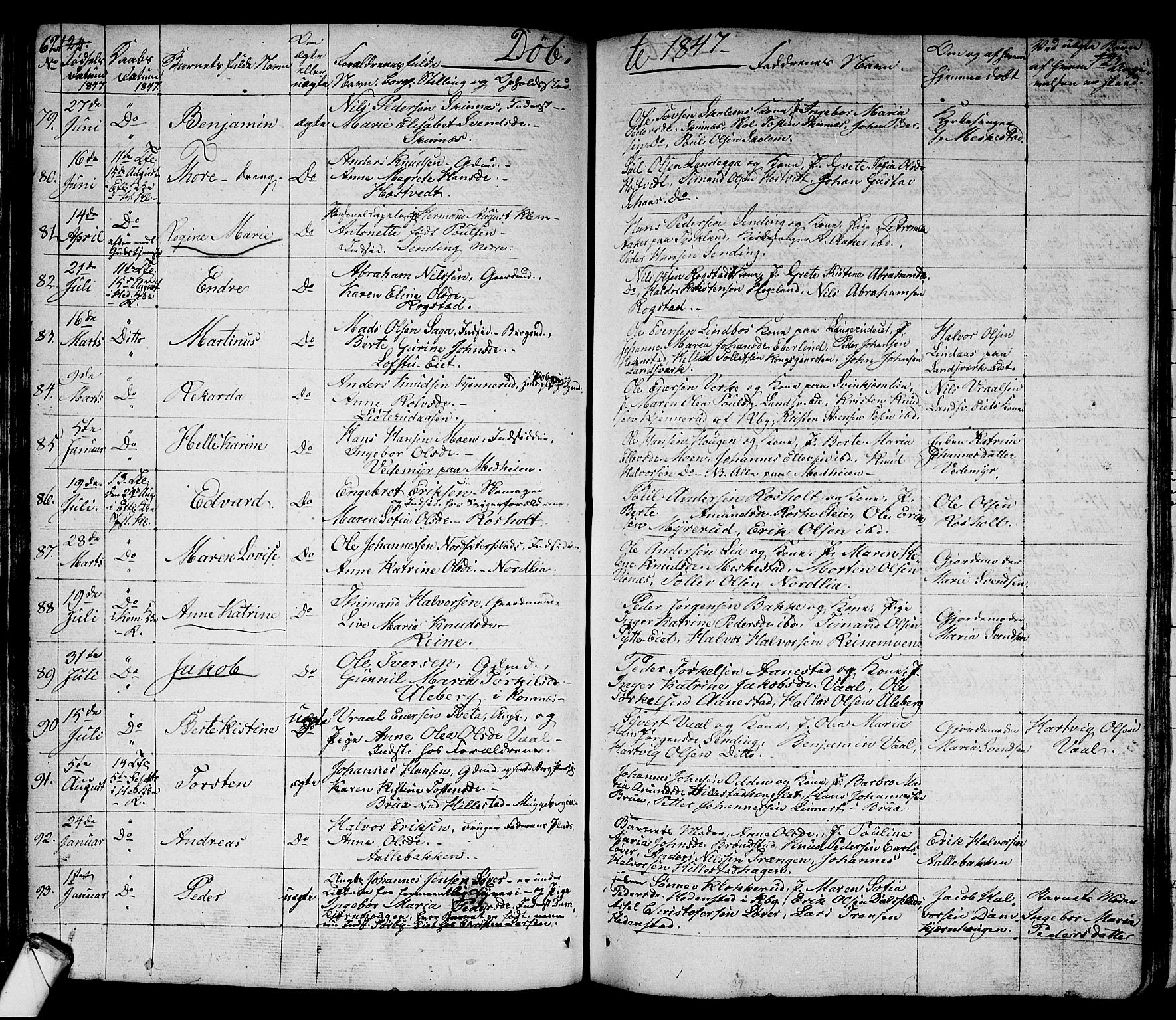 Sandsvær kirkebøker, AV/SAKO-A-244/G/Ga/L0004: Klokkerbok nr. I 4, 1840-1856, s. 62