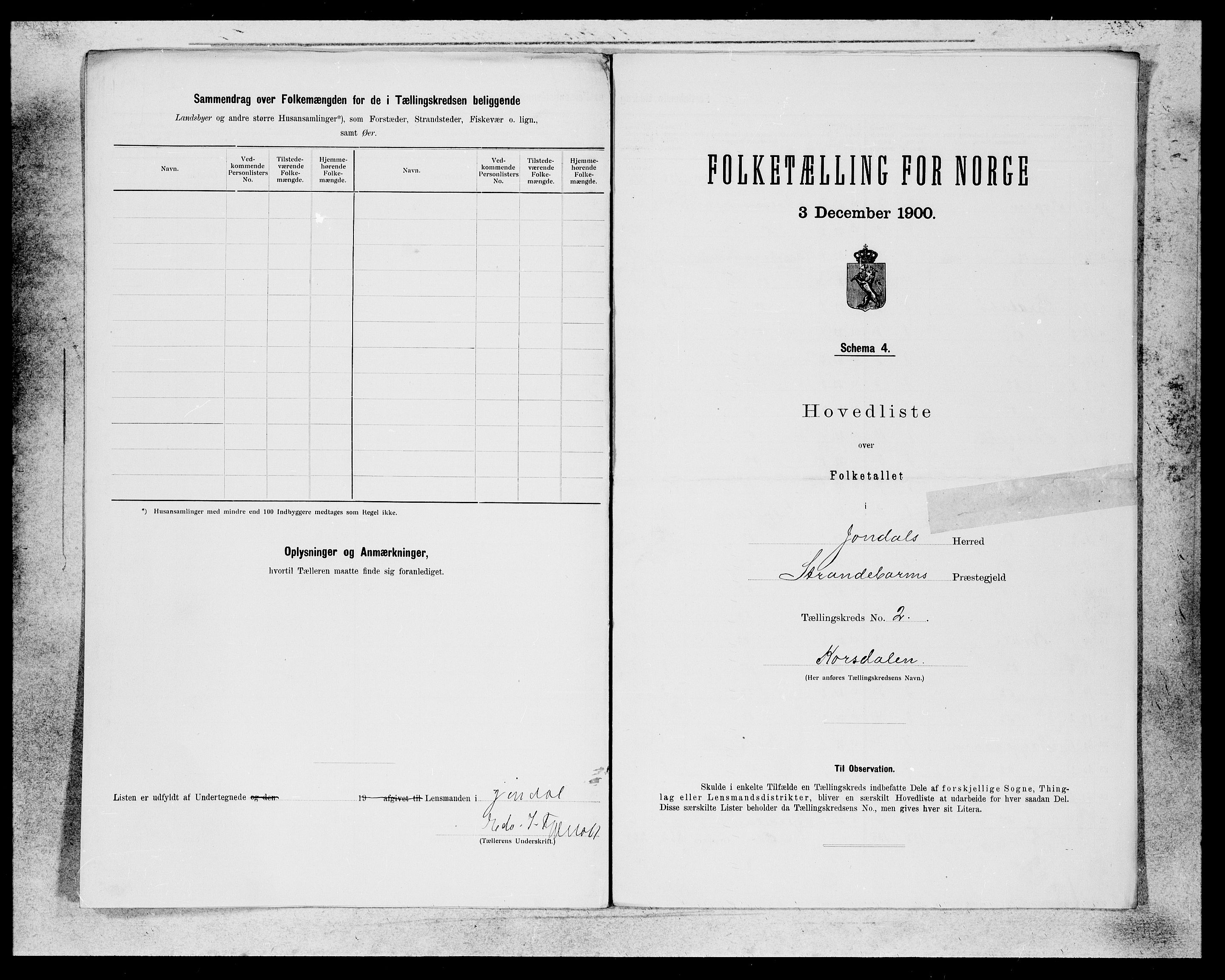 SAB, Folketelling 1900 for 1227 Jondal herred, 1900, s. 5