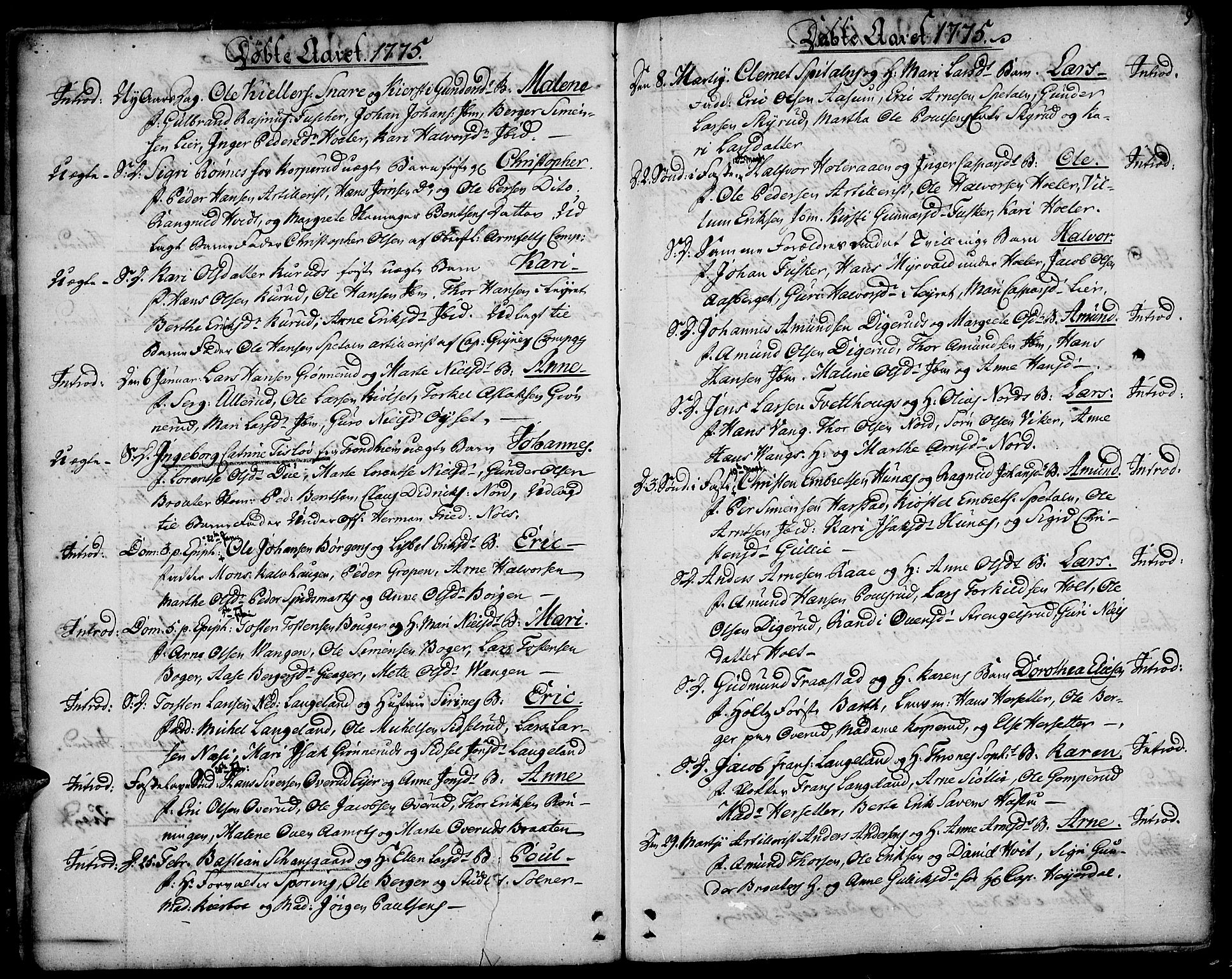 Vinger prestekontor, AV/SAH-PREST-024/H/Ha/Haa/L0005: Ministerialbok nr. 5, 1772-1813, s. 9