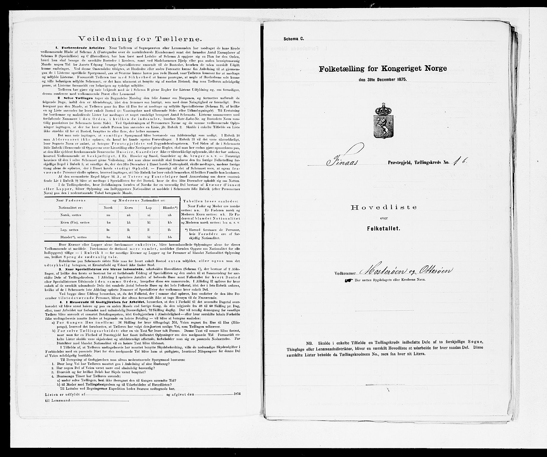 SAB, Folketelling 1875 for 1218P Finnås prestegjeld, 1875, s. 4