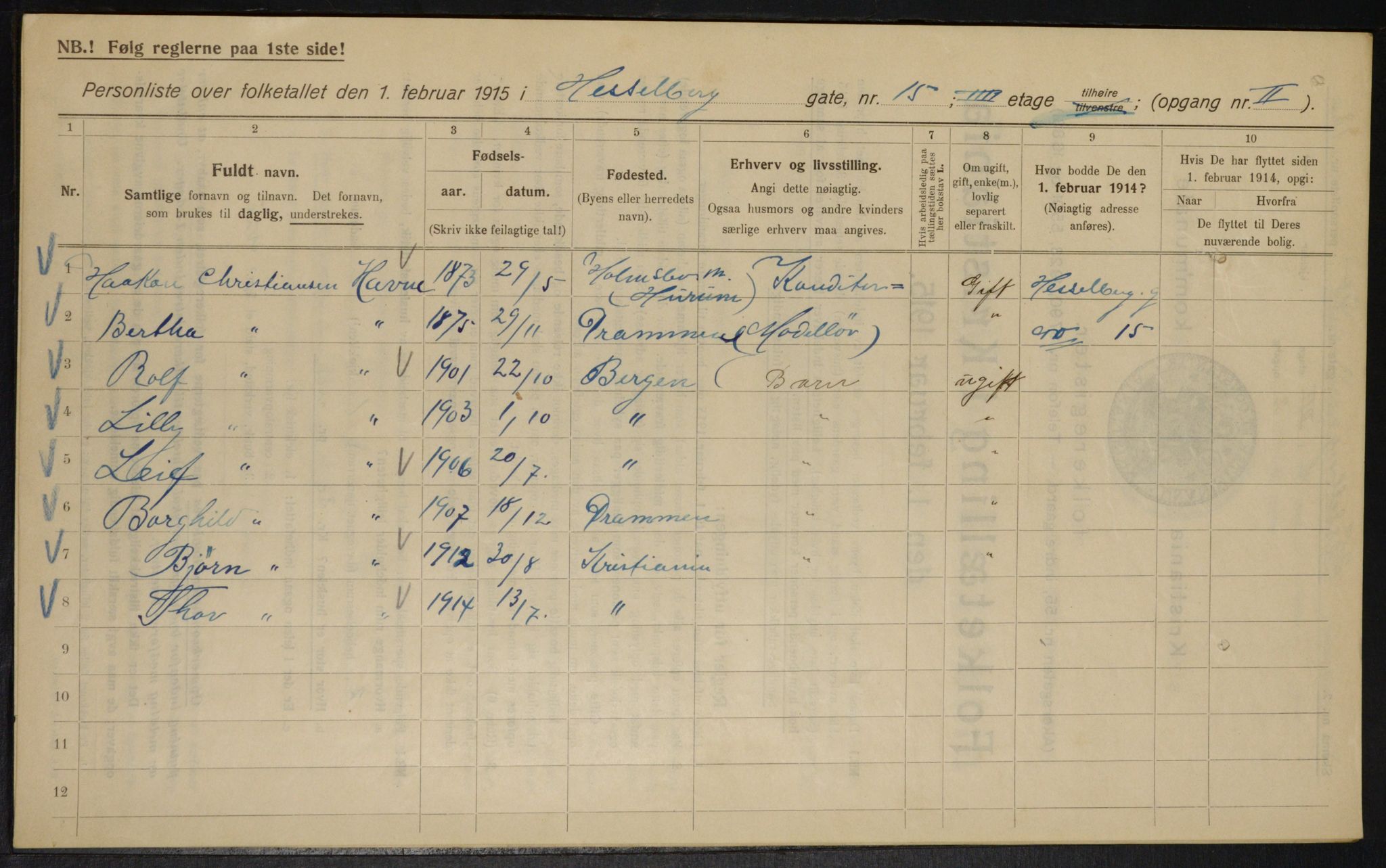 OBA, Kommunal folketelling 1.2.1915 for Kristiania, 1915, s. 39736