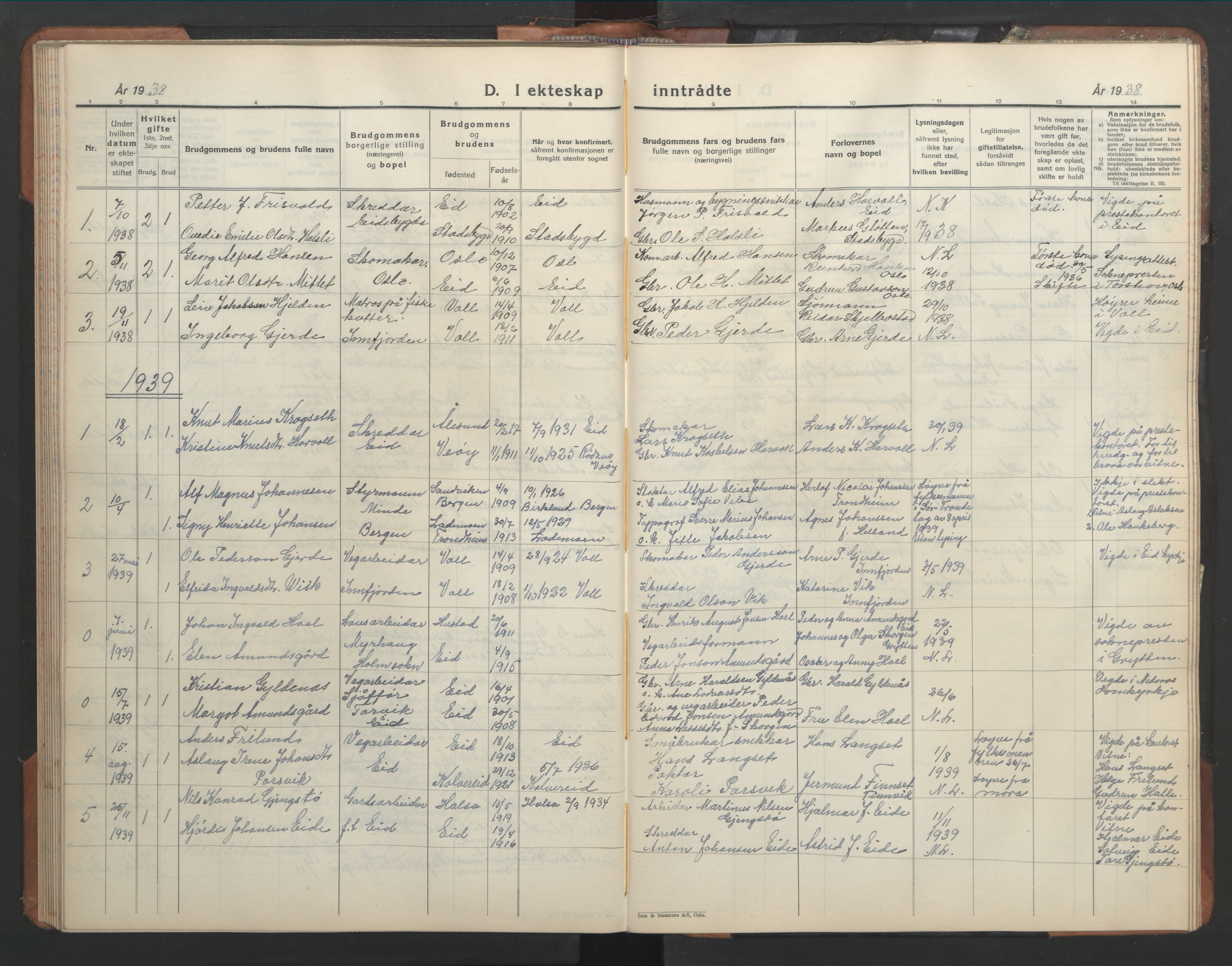 Ministerialprotokoller, klokkerbøker og fødselsregistre - Møre og Romsdal, AV/SAT-A-1454/542/L0559: Klokkerbok nr. 542C02, 1932-1952