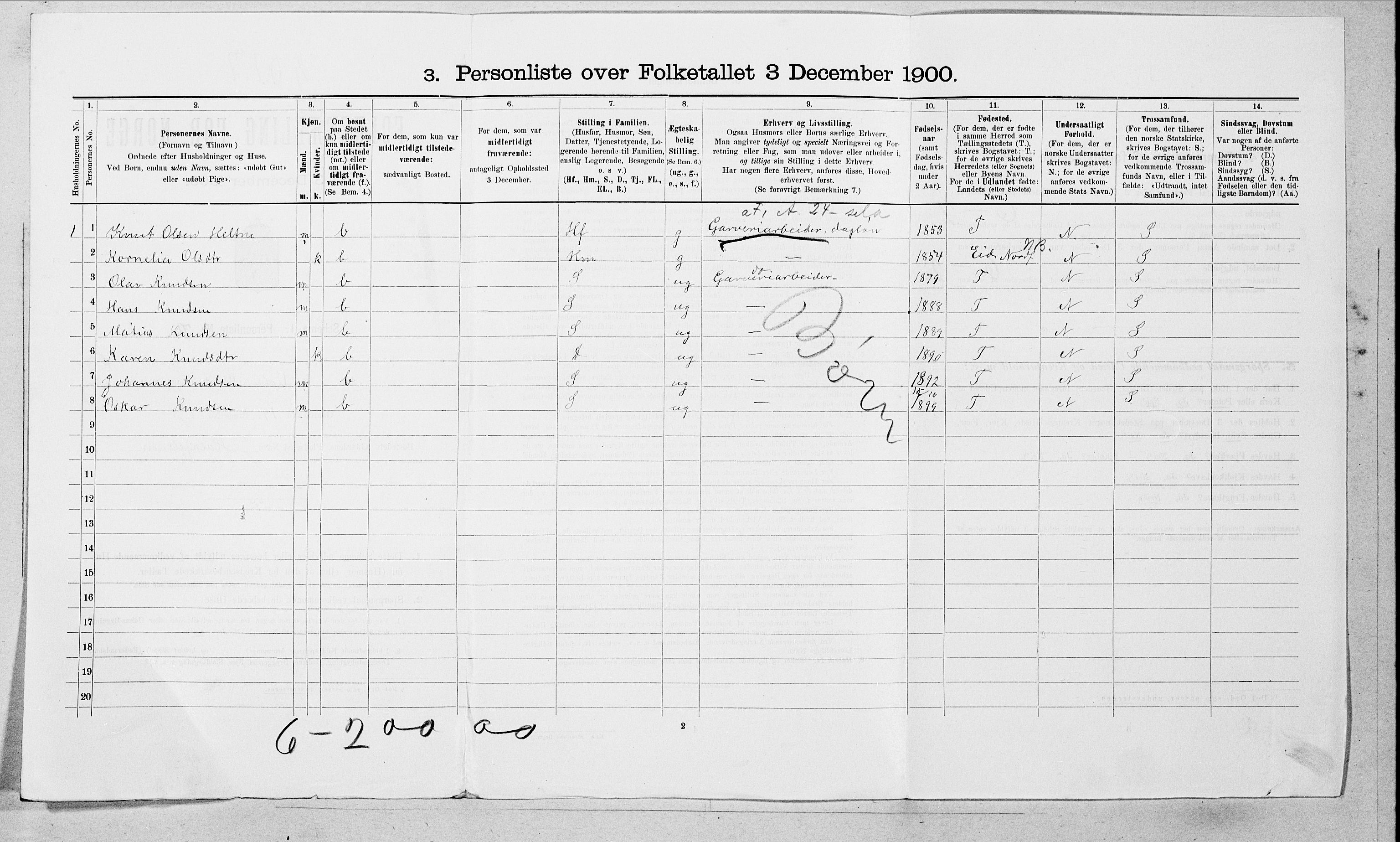 SAT, Folketelling 1900 for 1519 Volda herred, 1900, s. 366