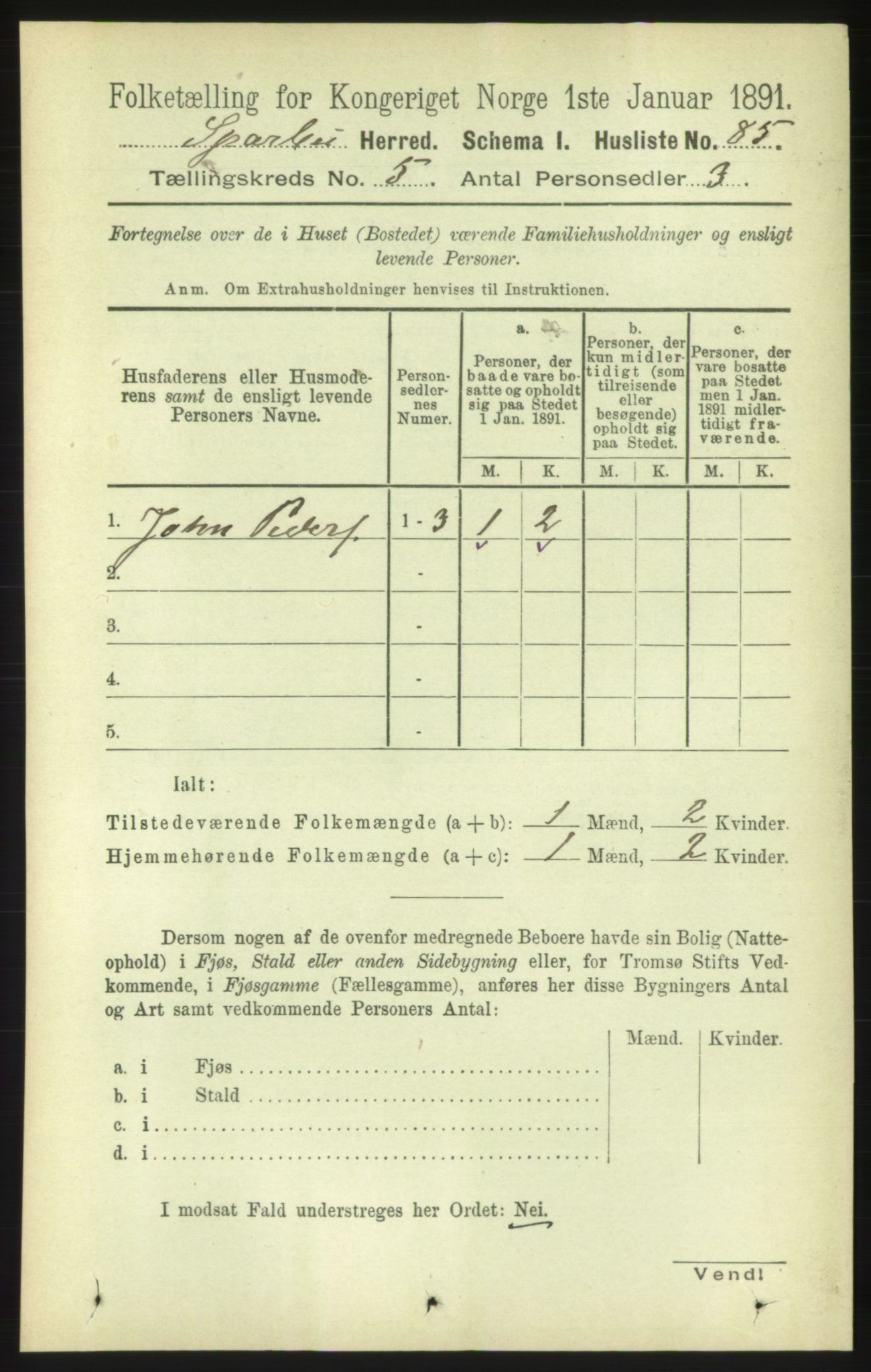 RA, Folketelling 1891 for 1731 Sparbu herred, 1891, s. 1668