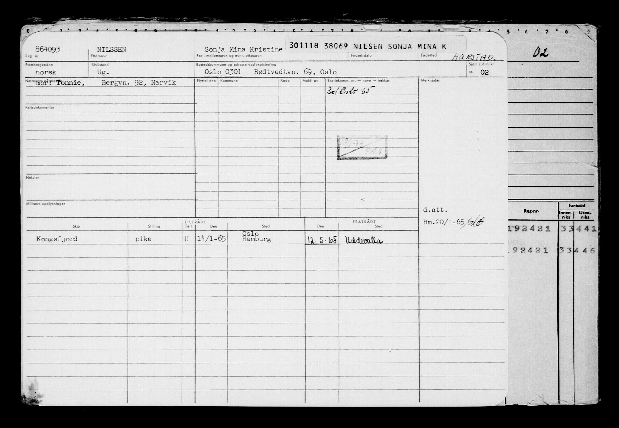 Direktoratet for sjømenn, AV/RA-S-3545/G/Gb/L0164: Hovedkort, 1918, s. 385