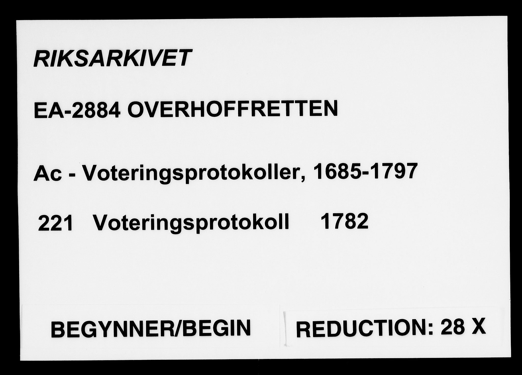 Overhoffretten 1667-1797, RA/EA-2884/Ac/L0221: Voteringsprotokoll, 1782