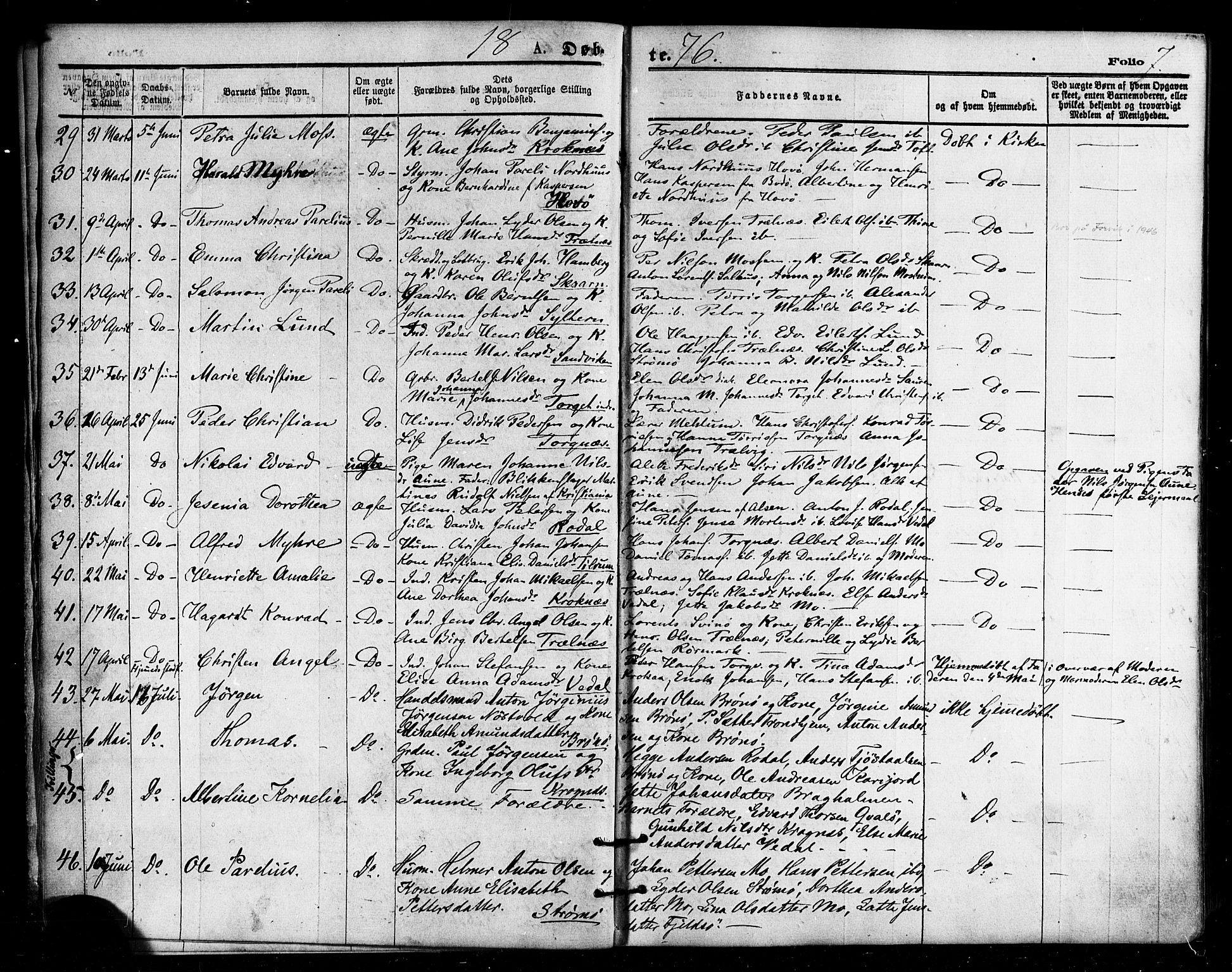 Ministerialprotokoller, klokkerbøker og fødselsregistre - Nordland, AV/SAT-A-1459/813/L0199: Ministerialbok nr. 813A09, 1875-1885, s. 7