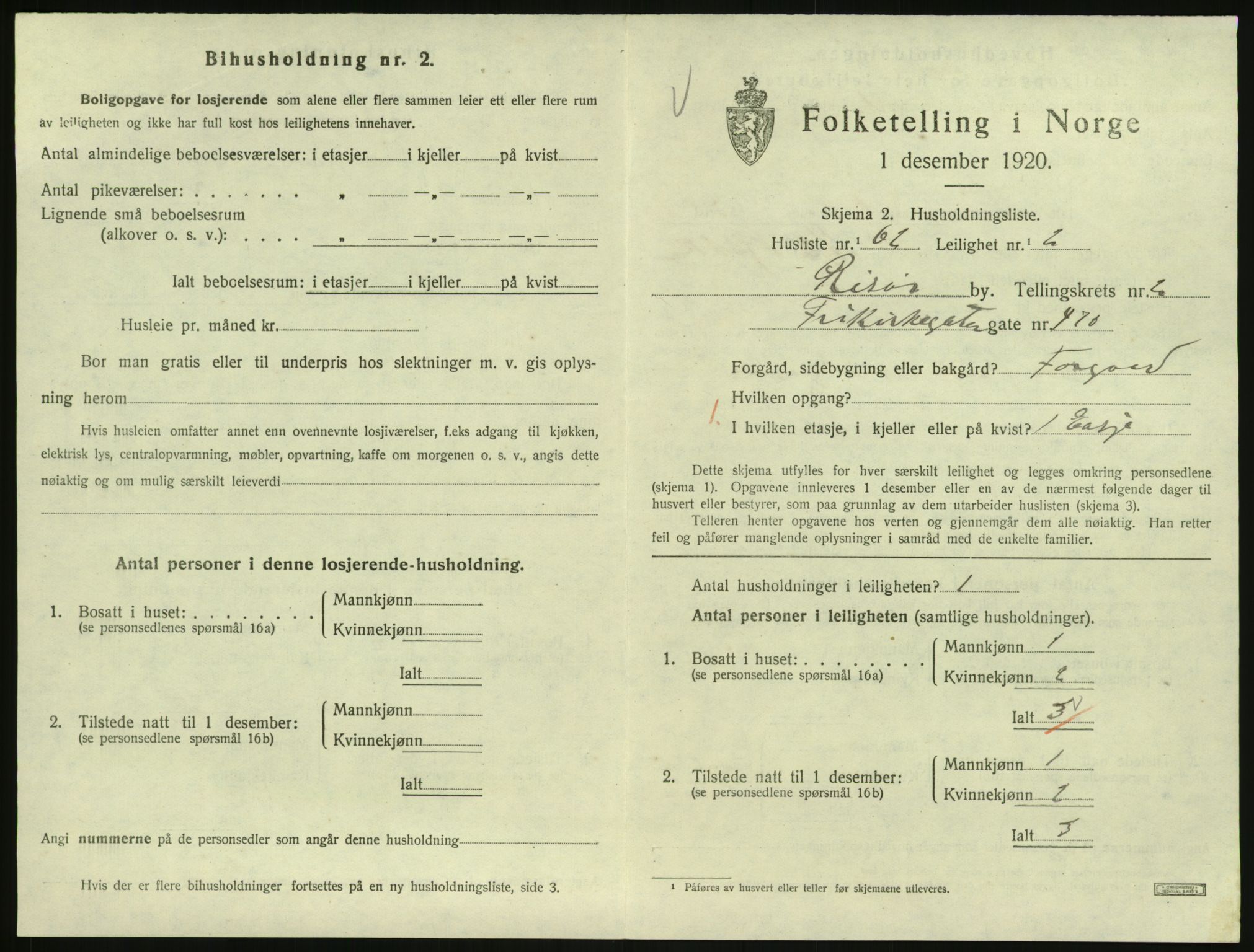 SAK, Folketelling 1920 for 0901 Risør kjøpstad, 1920, s. 2131