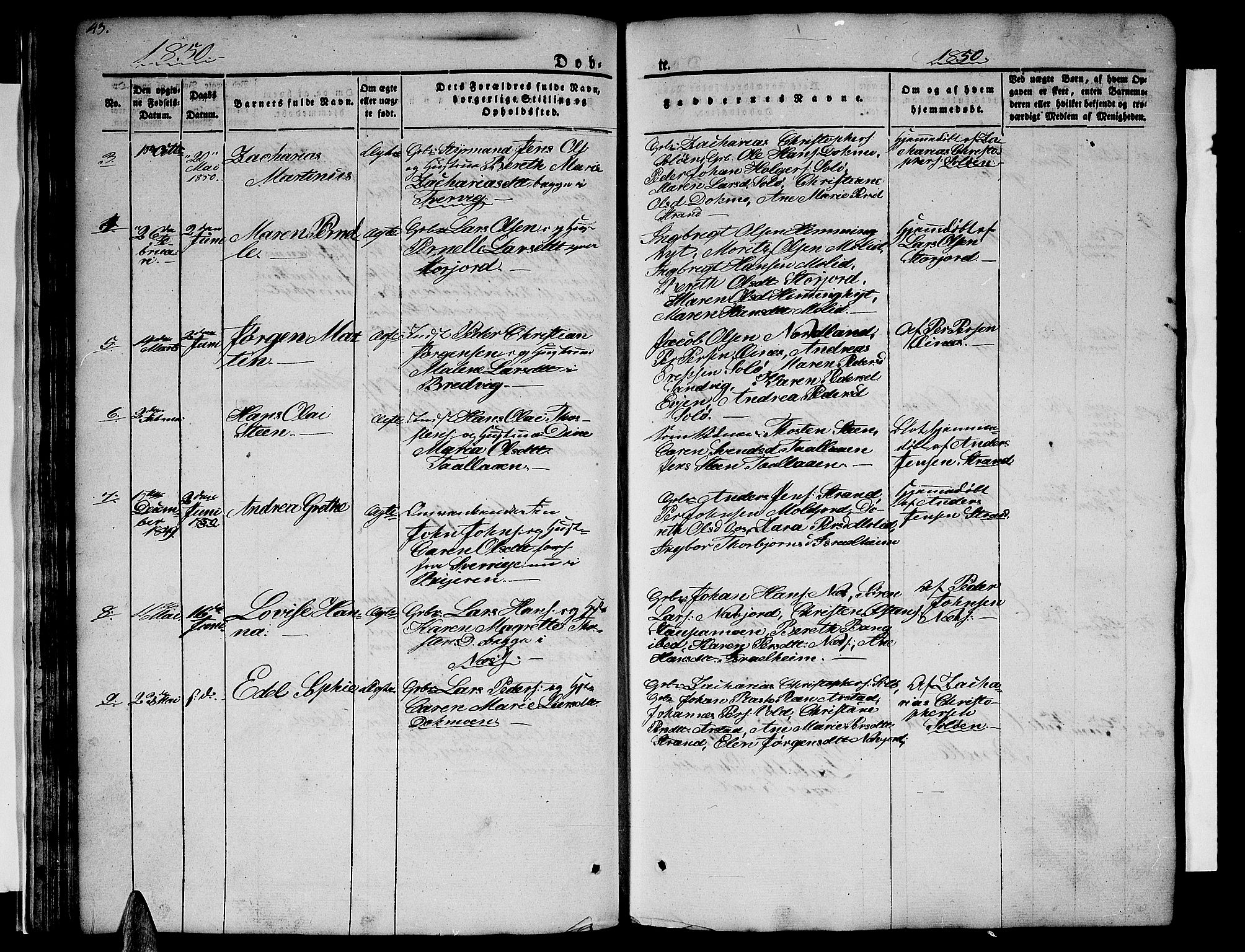 Ministerialprotokoller, klokkerbøker og fødselsregistre - Nordland, AV/SAT-A-1459/846/L0652: Klokkerbok nr. 846C02, 1841-1871, s. 43