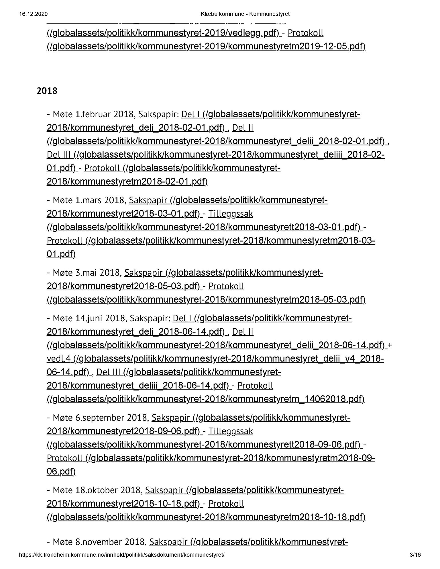 Klæbu Kommune, TRKO/KK/01-KS/L001: Kommunestyret - Dokumentoversikt, 2009-2019, s. 3