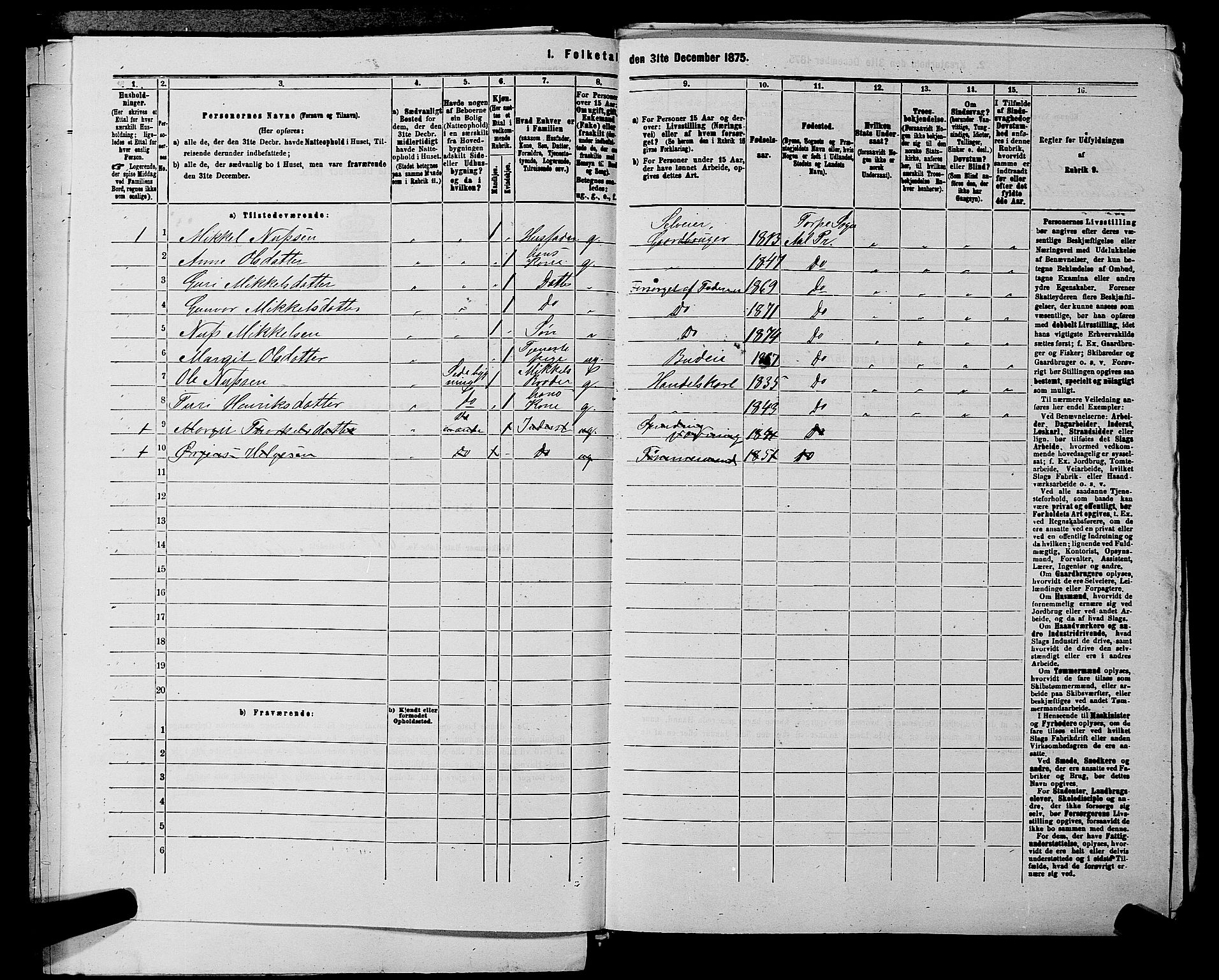 SAKO, Folketelling 1875 for 0619P Ål prestegjeld, 1875, s. 245