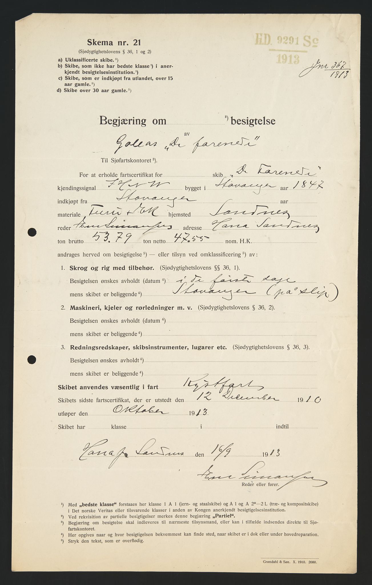 Sjøfartsdirektoratet med forløpere, skipsmapper slettede skip, AV/RA-S-4998/F/Fa/L0235: --, 1847-1930, s. 539