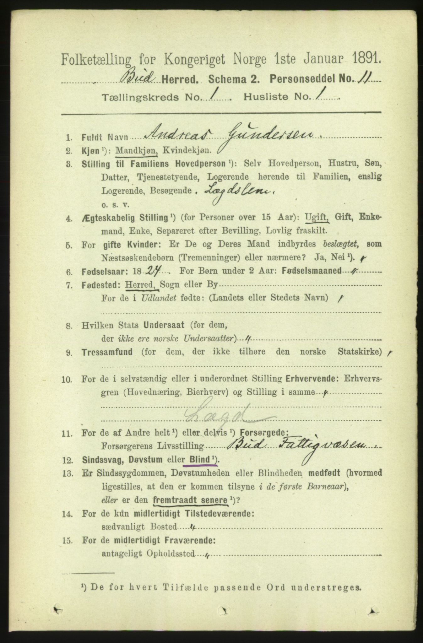 RA, Folketelling 1891 for 1549 Bud herred, 1891, s. 125