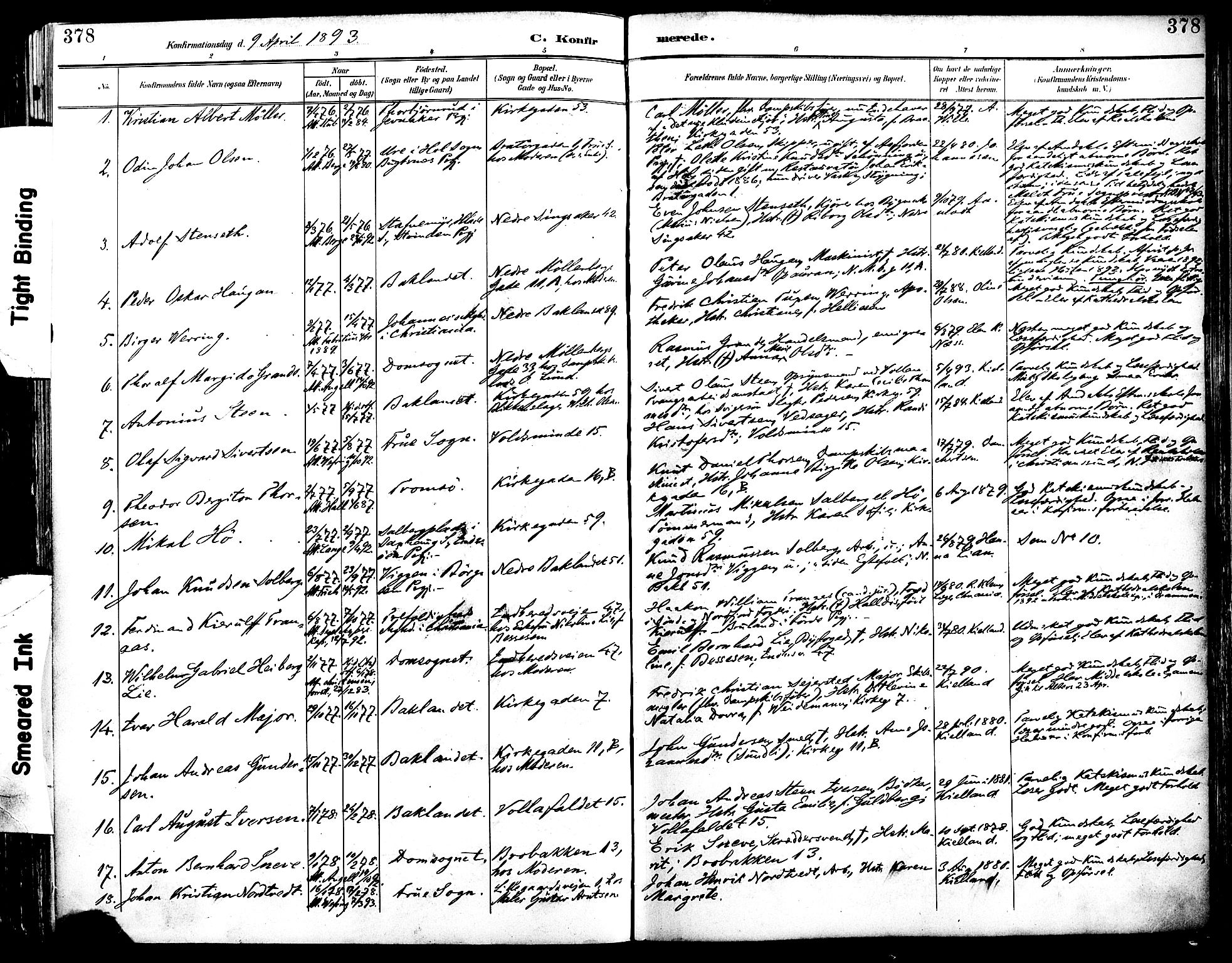 Ministerialprotokoller, klokkerbøker og fødselsregistre - Sør-Trøndelag, AV/SAT-A-1456/604/L0197: Ministerialbok nr. 604A18, 1893-1900, s. 378