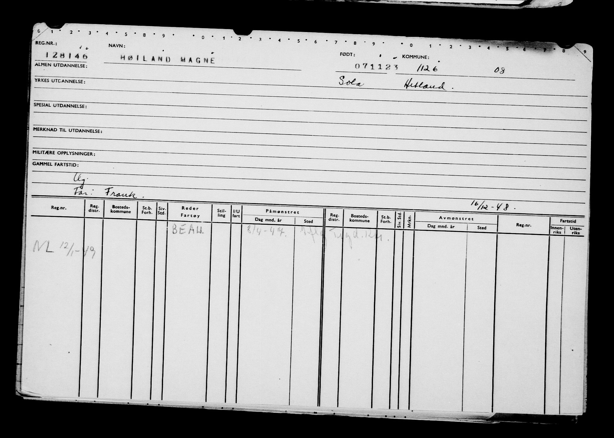 Direktoratet for sjømenn, RA/S-3545/G/Gb/L0224: Hovedkort, 1923, s. 578