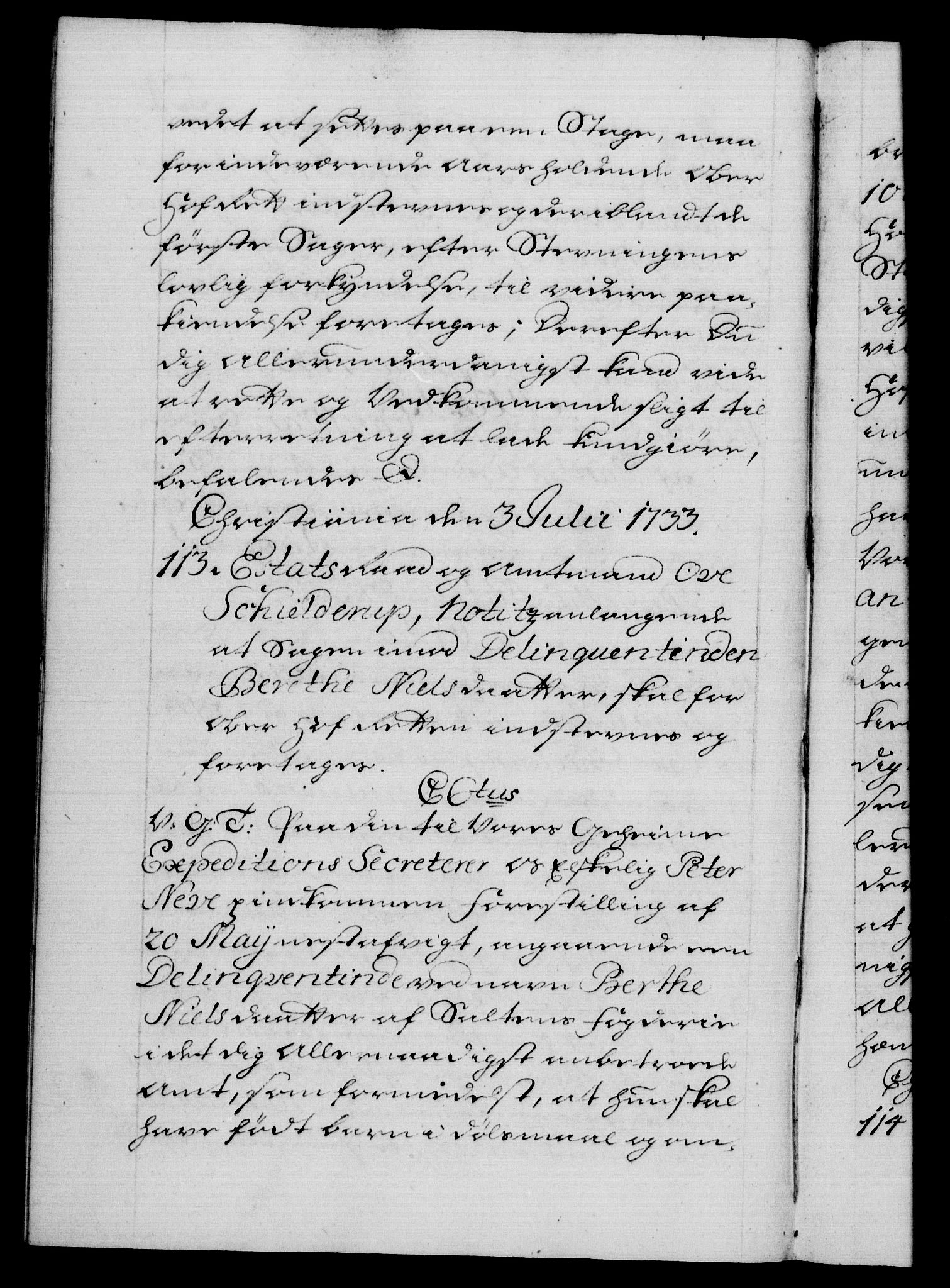 Danske Kanselli 1572-1799, RA/EA-3023/F/Fc/Fca/Fcab/L0025: Norske tegnelser, 1730-1733, s. 554b