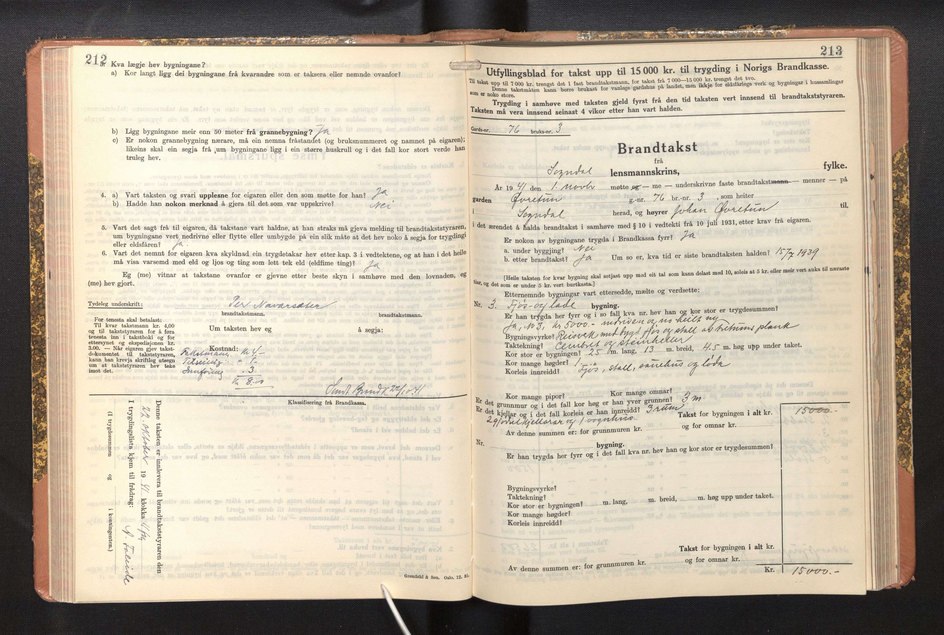 Lensmannen i Sogndal, AV/SAB-A-29901/0012/L0014: Branntakstprotokoll, skjematakst, 1938-1950, s. 212-213