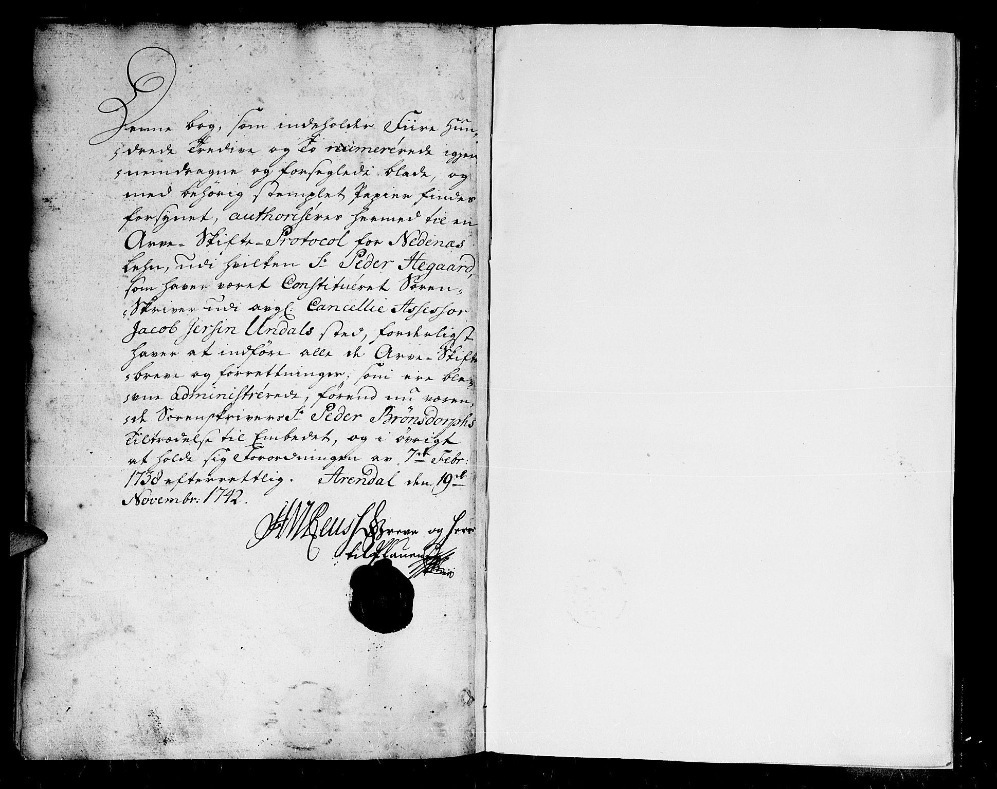 Nedenes sorenskriveri før 1824, AV/SAK-1221-0007/H/Hc/L0021: Skifteprotokoll med register nr 15, 1741-1742