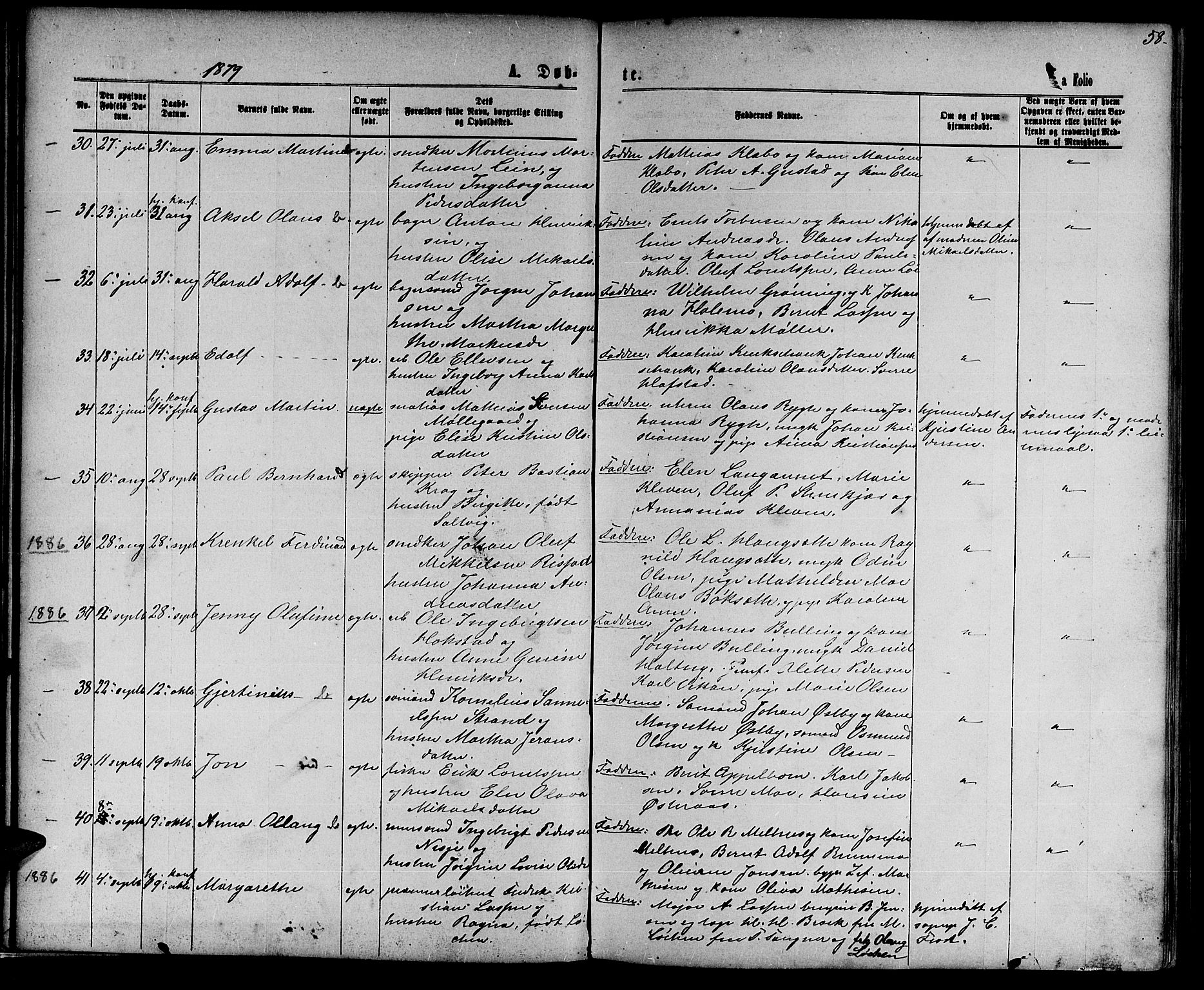 Ministerialprotokoller, klokkerbøker og fødselsregistre - Nord-Trøndelag, SAT/A-1458/739/L0373: Klokkerbok nr. 739C01, 1865-1882, s. 58